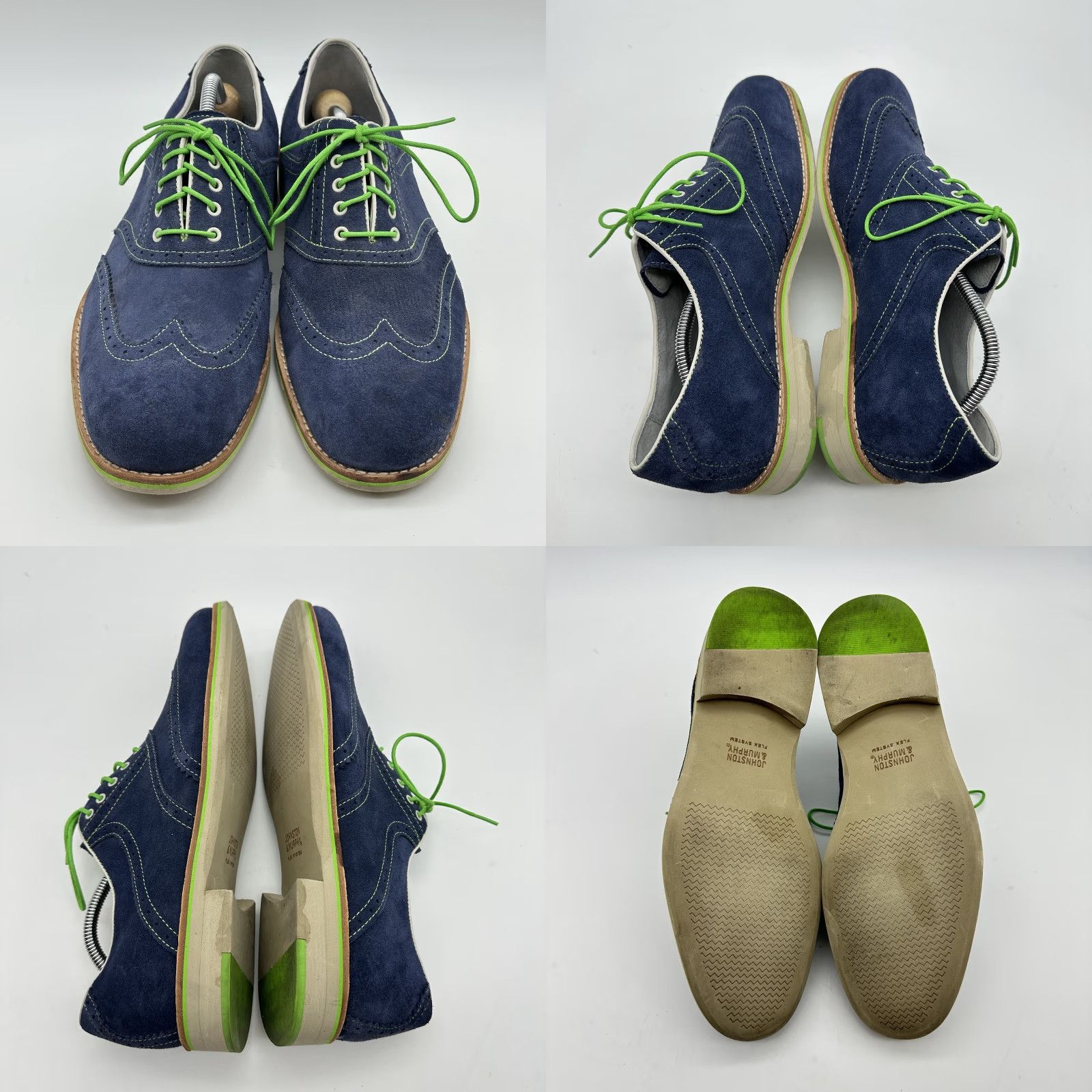 Johnston & Murphy Johnston & Murphy Mens 11 M Blue Suede Wingtip Derby Flex Oxford Shirt? Size US 11 / EU 44 - 8 Thumbnail