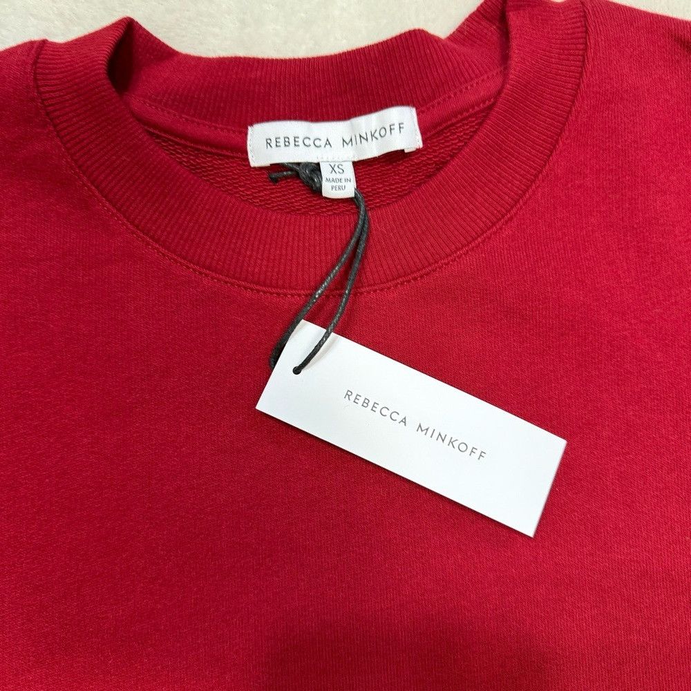 Rebecca Minkoff NWT New Rebecca Minkoff Evelyn Cotton Red Sweatshirt Size X Size XS / US 0-2 / IT 36-38 - 6 Thumbnail