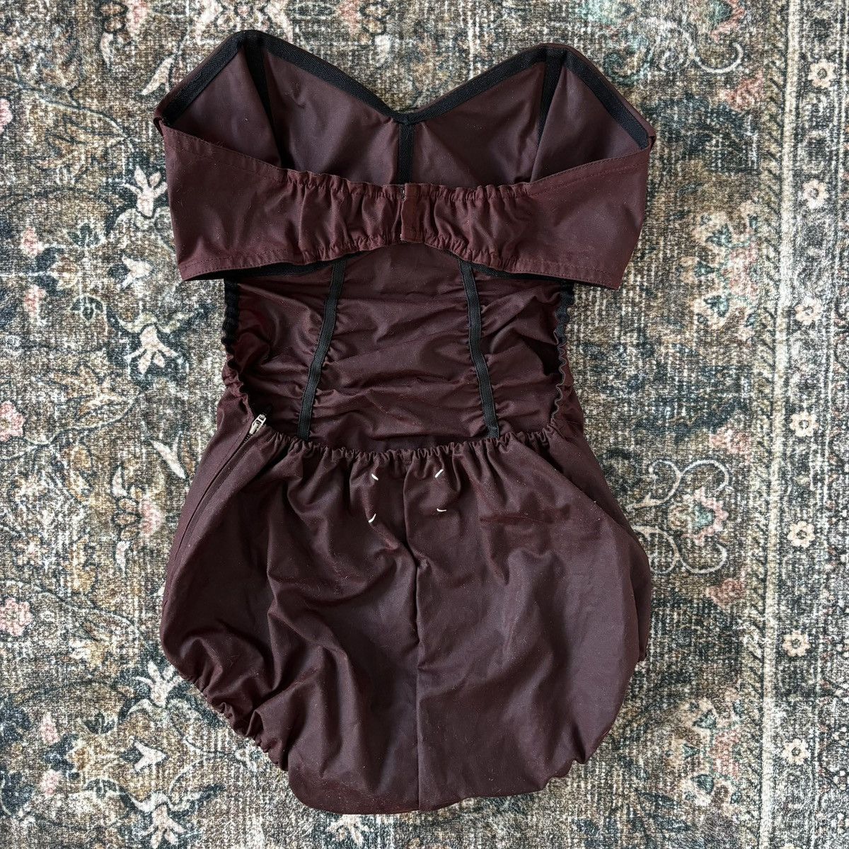 Maison Margiela AW22 waxed cotton bodysuit sweetheart ruched one piece Size M / US 6-8 / IT 42-44 - 2 Thumbnail