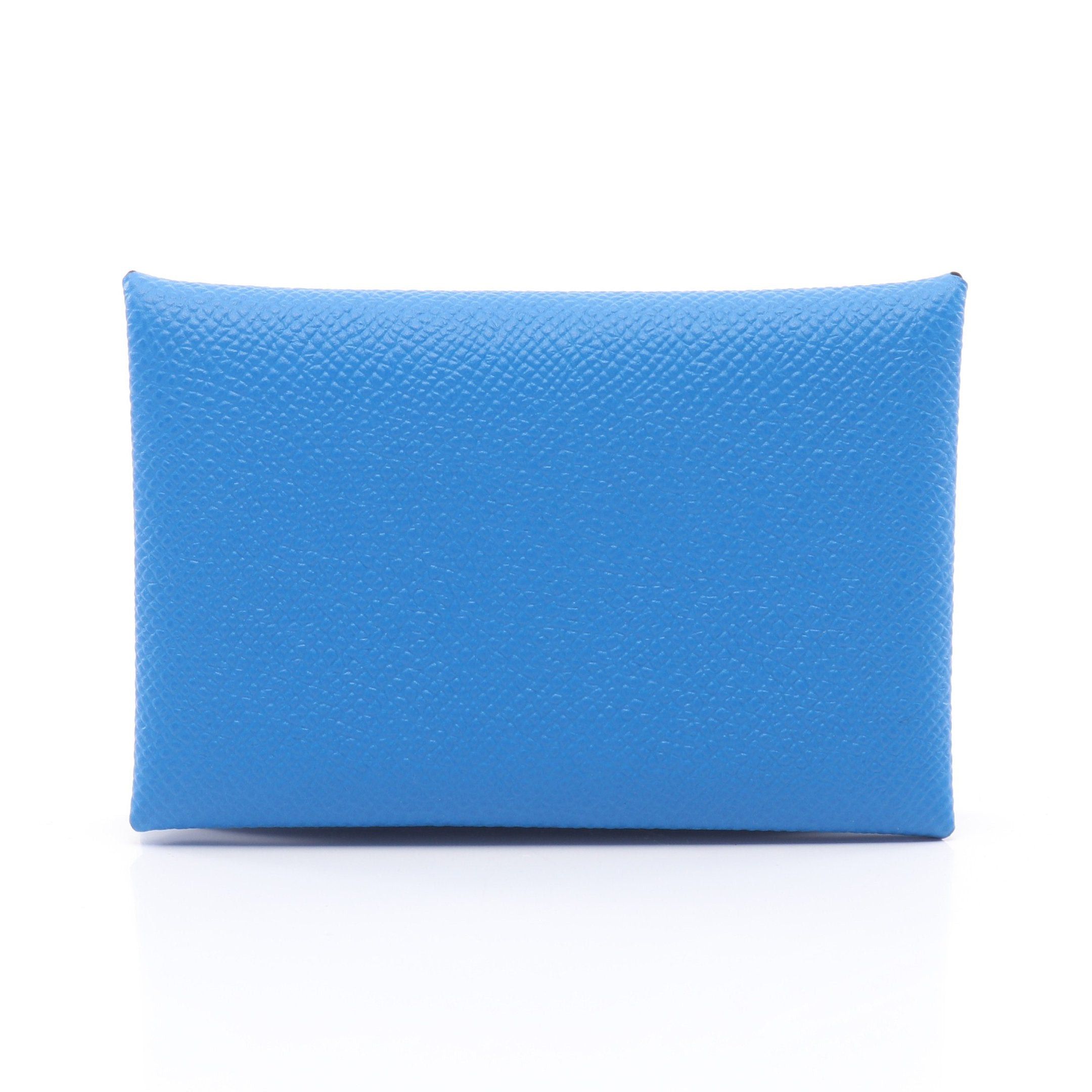 Hermes Hermes Calvi Verso Blue France Saphir Coin Purse Veau Epsom Silver Hardware K Stamp Size ONE SIZE - 1 Thumbnail