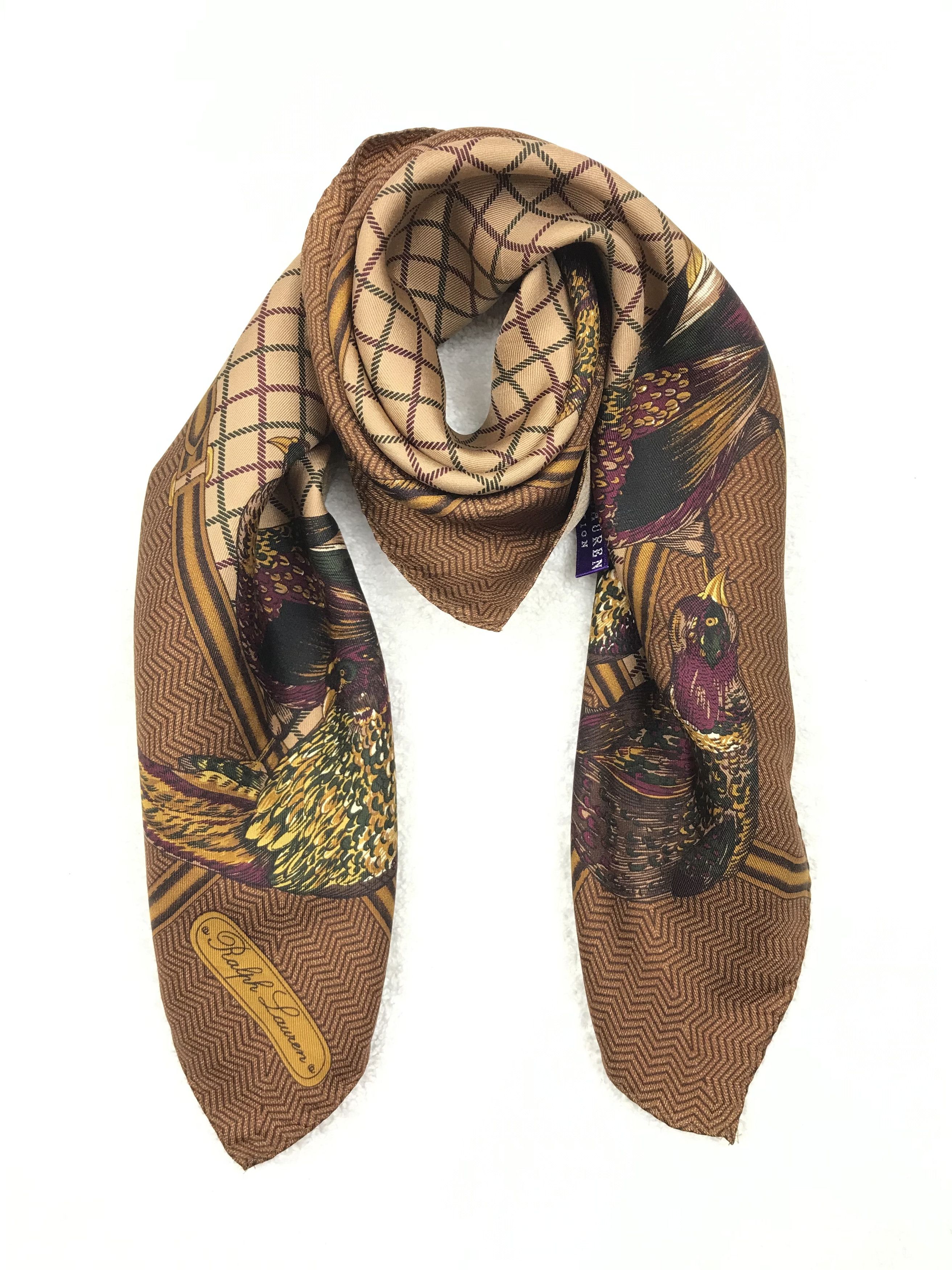 Ralph Lauren RL609 Vintage Ralph Lauren Silk Scarf Shawl Designer Scarf Size ONE SIZE - 6 Thumbnail