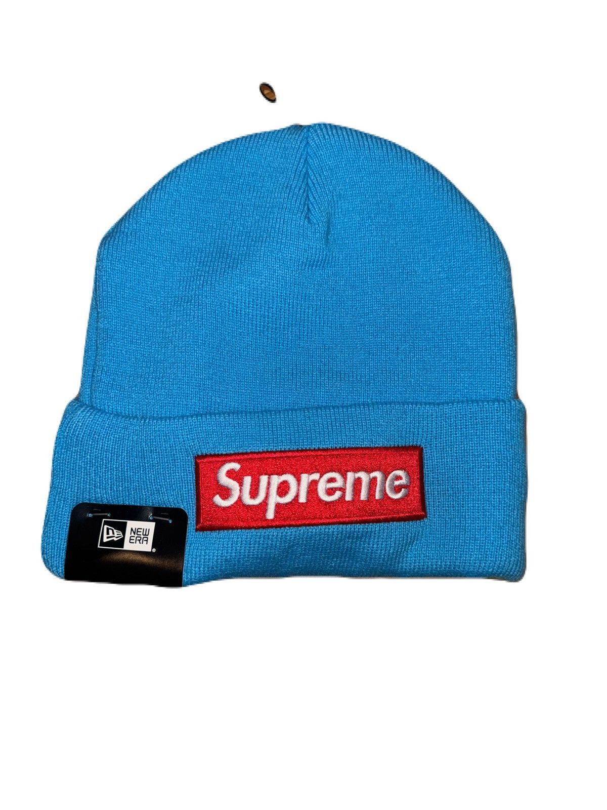 Supreme Supreme x Art Dealer Tag Beanie Cyan Blue | Grailed