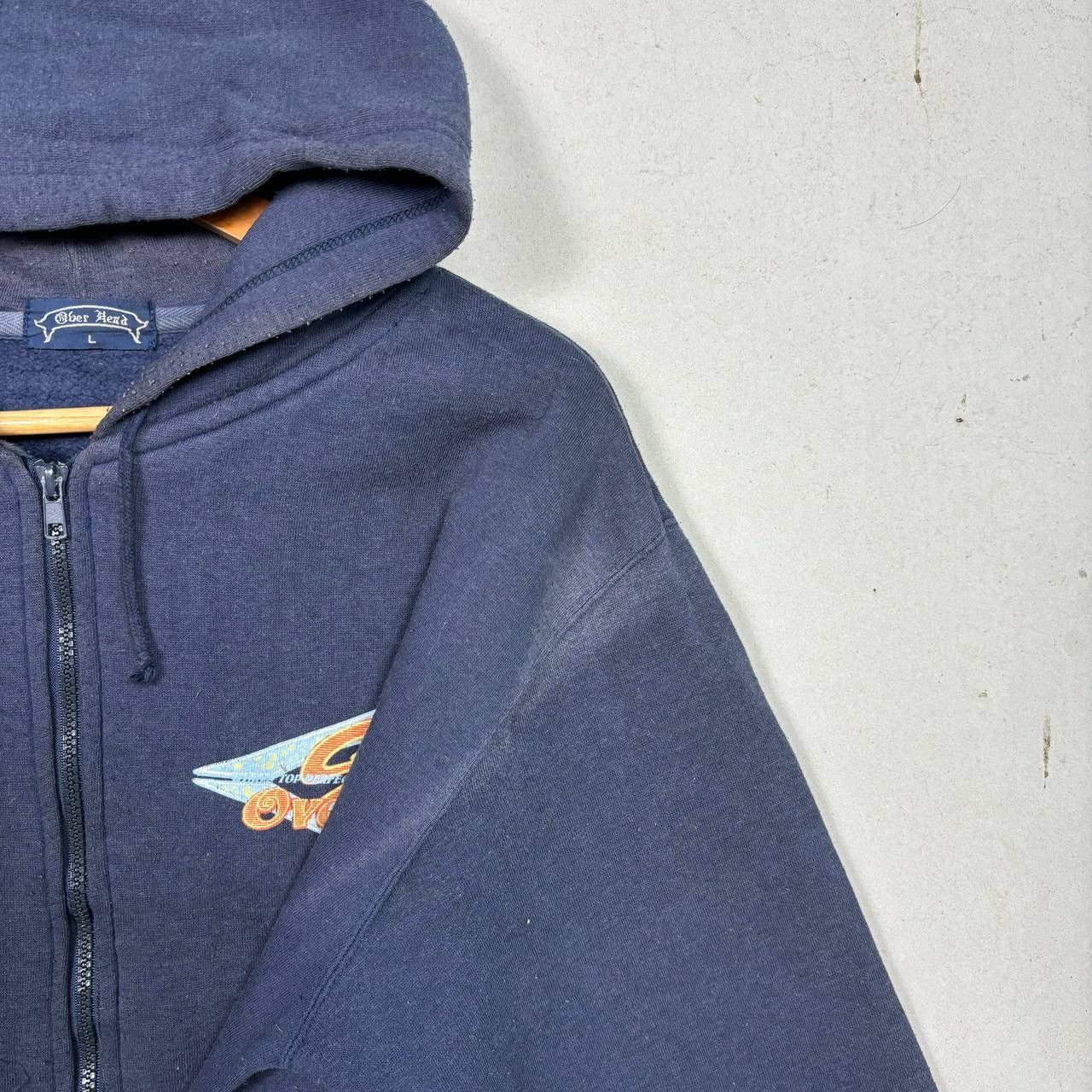 Japanese Brand Y2K Over Head Full Zip Faded Navy Blue Hoodie Skater Grunge Size US L / EU 52-54 / 3 - 5 Thumbnail
