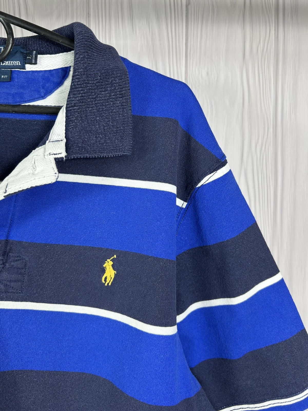 Polo Ralph Lauren Vintage Polo Ralph Lauren Stripped Polo Heavy Cotton Size L Size US L / EU 52-54 / 3 - 5 Thumbnail
