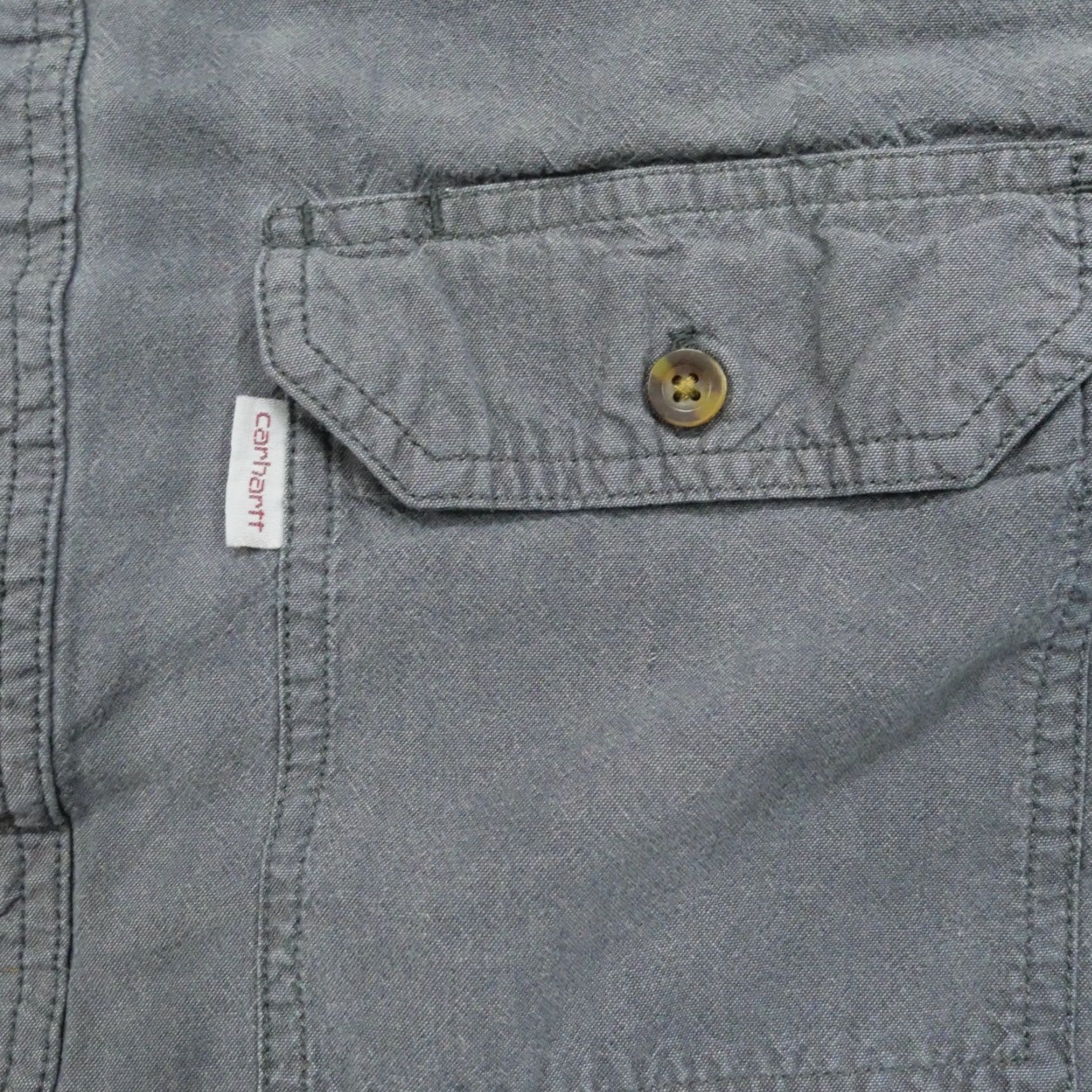 Carhartt VINTAGE Carhartt Shirt Mens Large Grey Button Up Distressed Faded Workwear Size US L / EU 52-54 / 3 - 2 Thumbnail