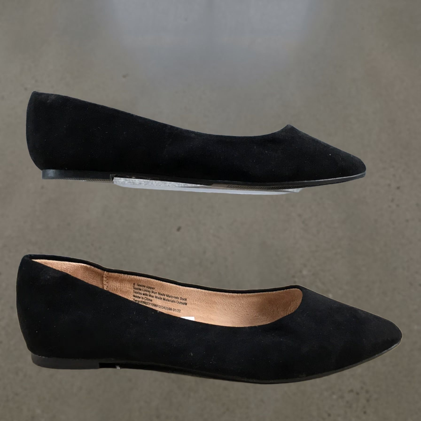 Vintage A New Day Ballet Flats Womens 6 Black Slip On Pointed Toe Suede Casual Flat Shoes Size US 6 / IT 36 - 1 Thumbnail