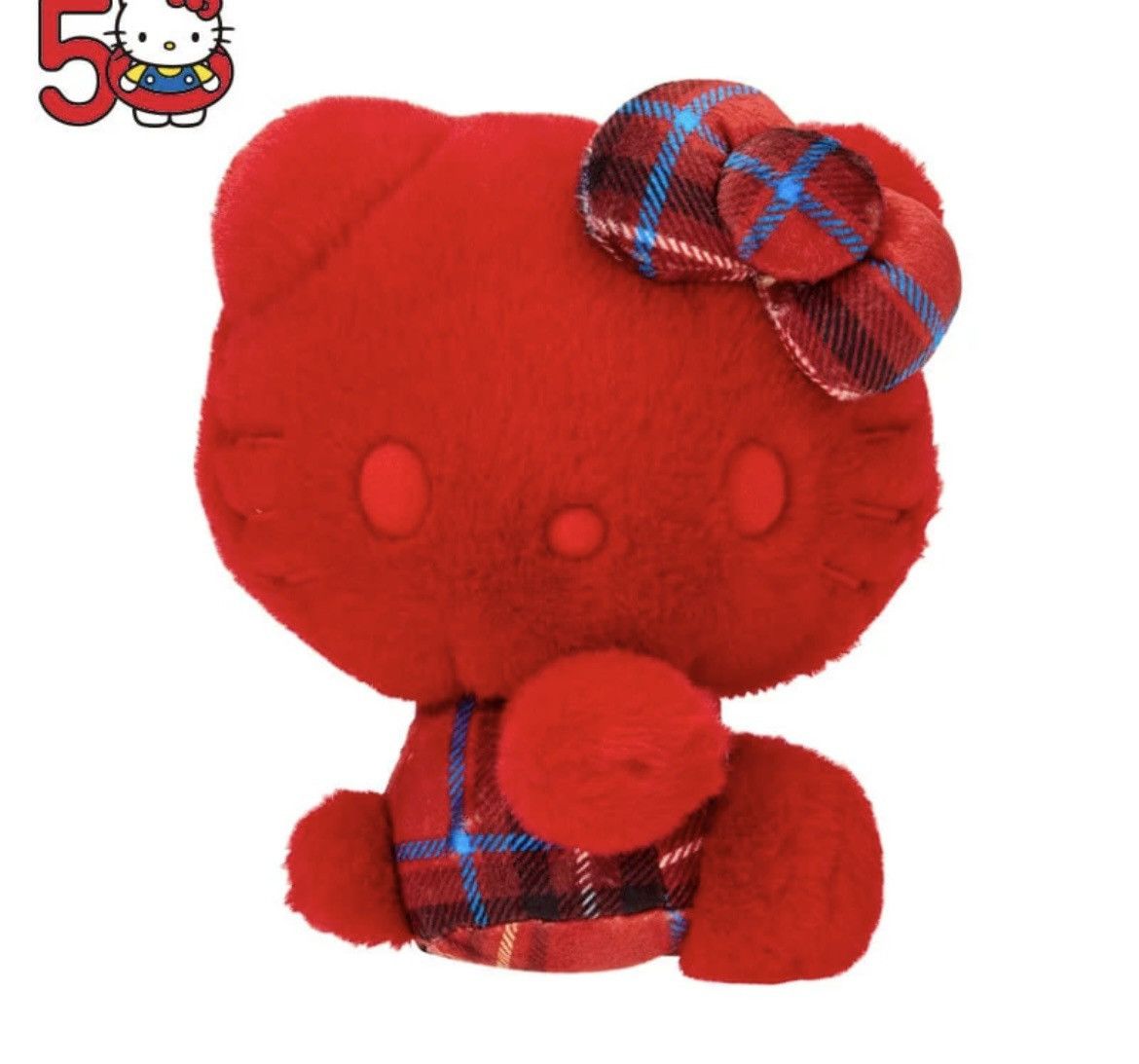 Sanrio Hello Kitty 50th Anniv. Plush Mascot (Pink Tartan)