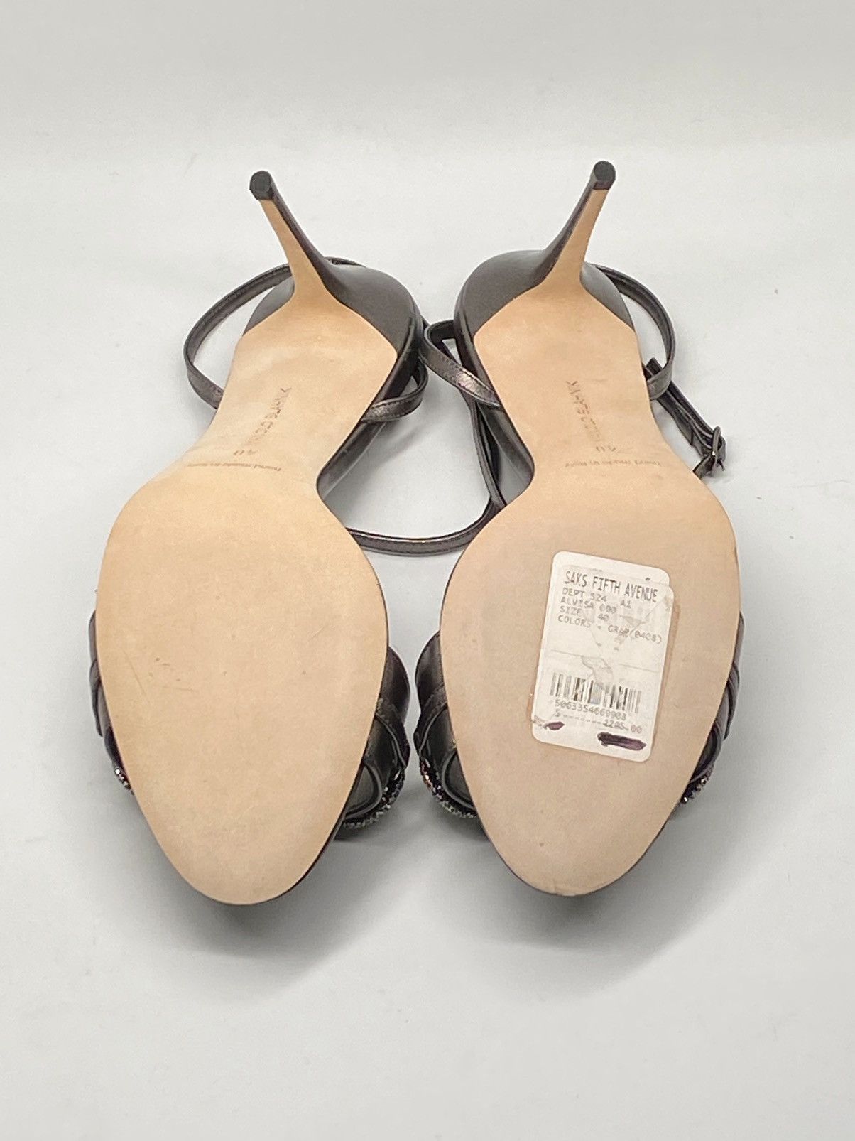 Manolo Blahnik Manolo Blahnik Crystal-Embellished Leather Sandals size 40 Size US 10 / IT 40 - 12 Thumbnail