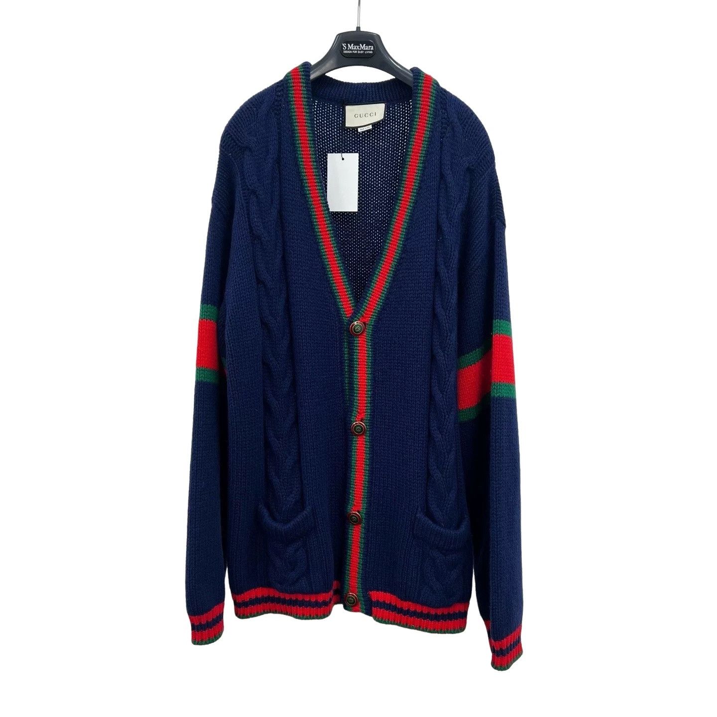 Gucci Gucci Web Stripe Knit Cardigan XXL Size US XXL / EU 58 / 5 - 1 Thumbnail