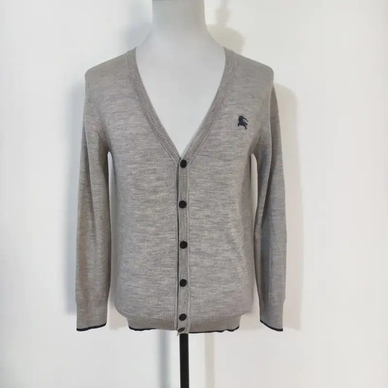 Burberry Burberry Gray Wool Striped Cardigan for Men Size US M / EU 48-50 / 2 - 1 Thumbnail