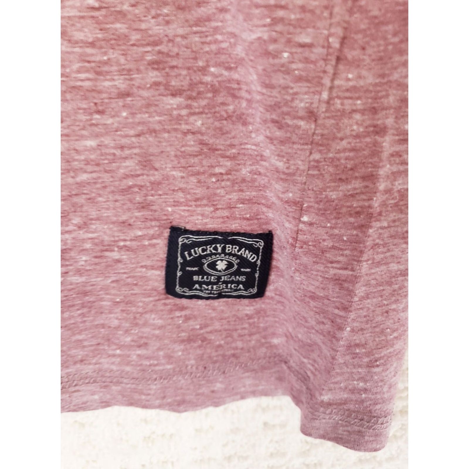 Lucky Brand Lucky Brand Men’s T-Shirt Pocket V-Neck Maroon Heathered Regular M Red Jersey Short Sleeve Clothing Shirt Mens Size US M / EU 48-50 / 2 - 3 Thumbnail