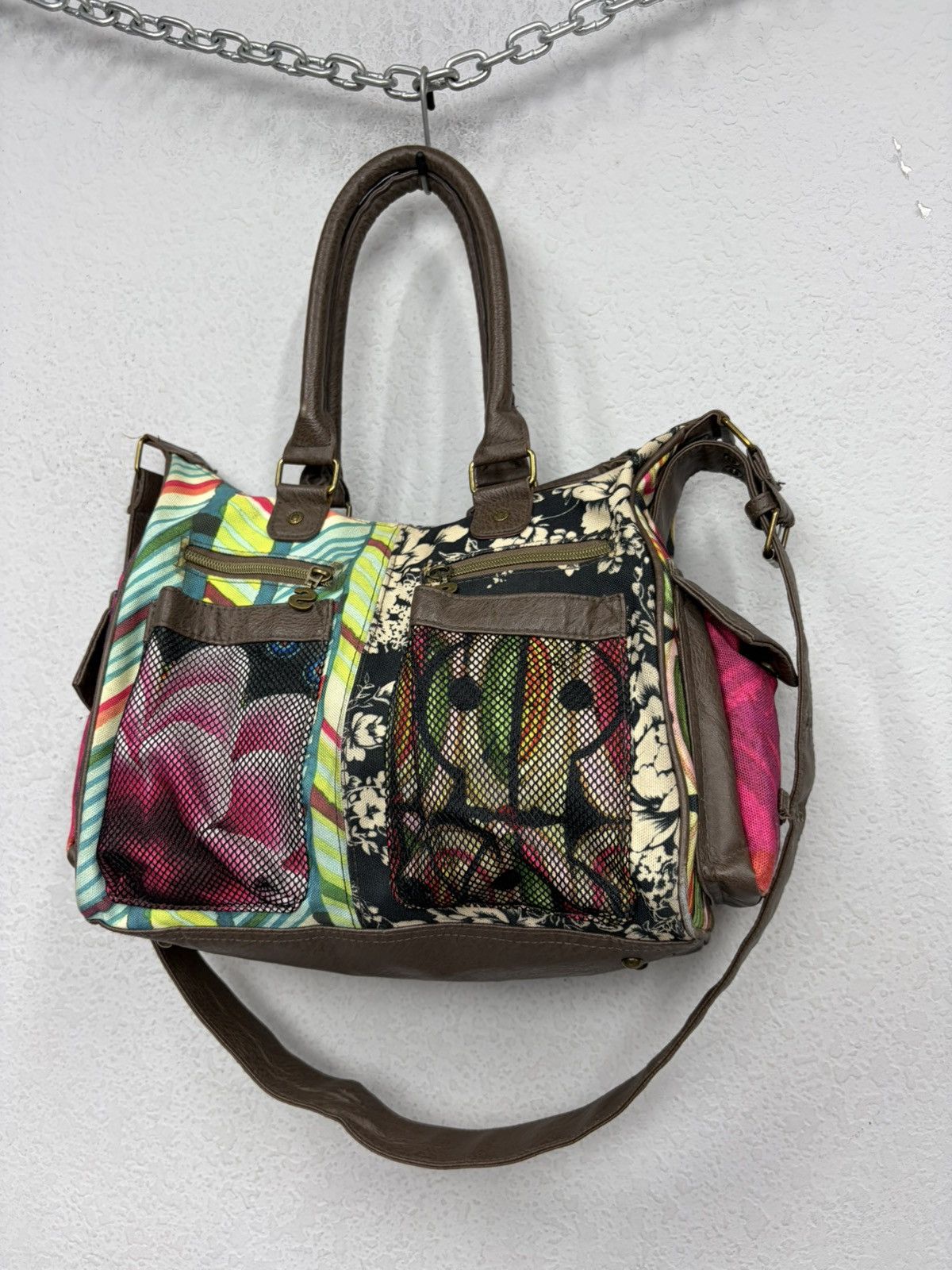 KMRii Desigual Patchwork Messenger Bag Y2K Boho Hippie Festival Size ONE SIZE - 7 Thumbnail