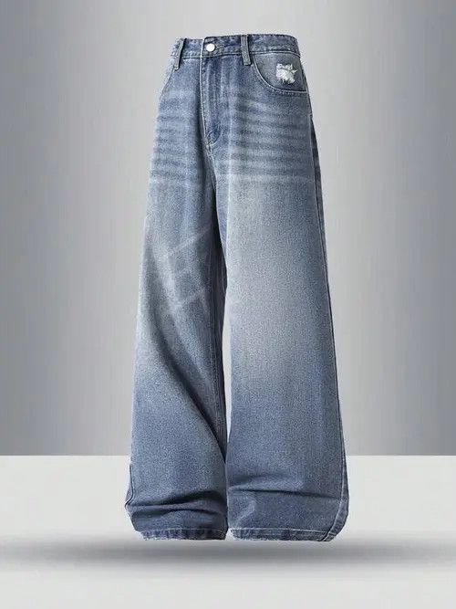 Jean Vintage Straight Leg Distressed Denim Jeans Size US 36 / EU 52 - 1 Thumbnail