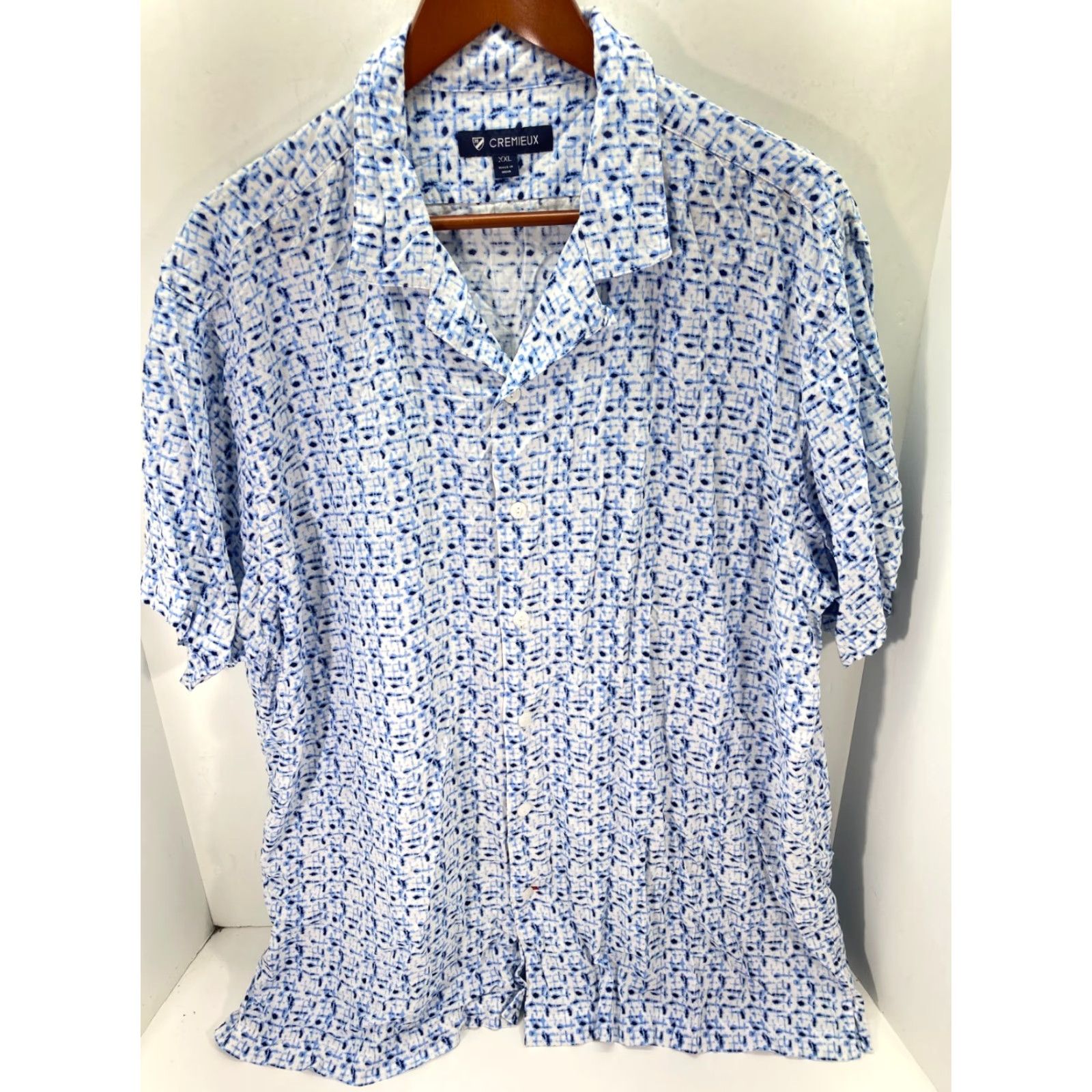 Cremieux Cremieux Western Button Up Shirt Mens 2XL Blue White All Over Short Sleeve Classic Size US XXL / EU 58 / 5 - 3 Thumbnail