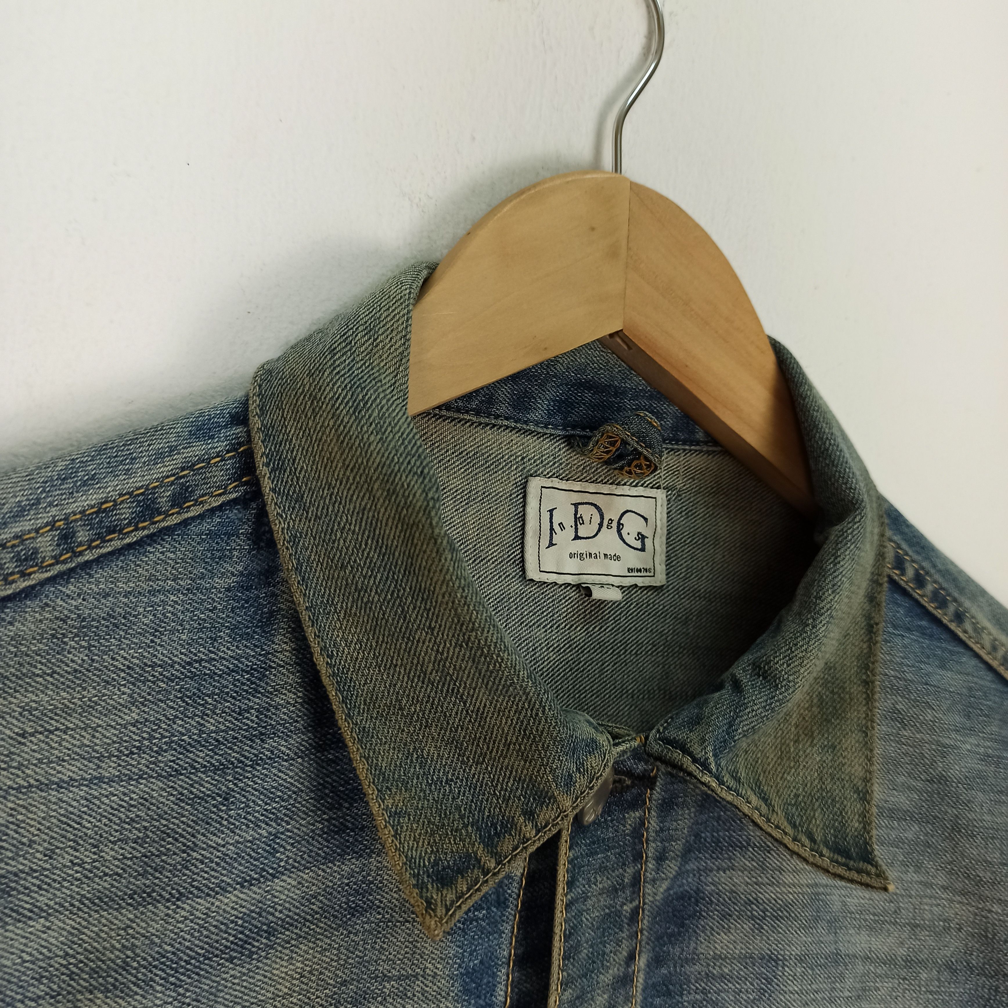 Indigo 🔥STEALS🔥 Rare Indigo Original Made Jacket Jeans Distressed Size US M / EU 48-50 / 2 - 6 Thumbnail