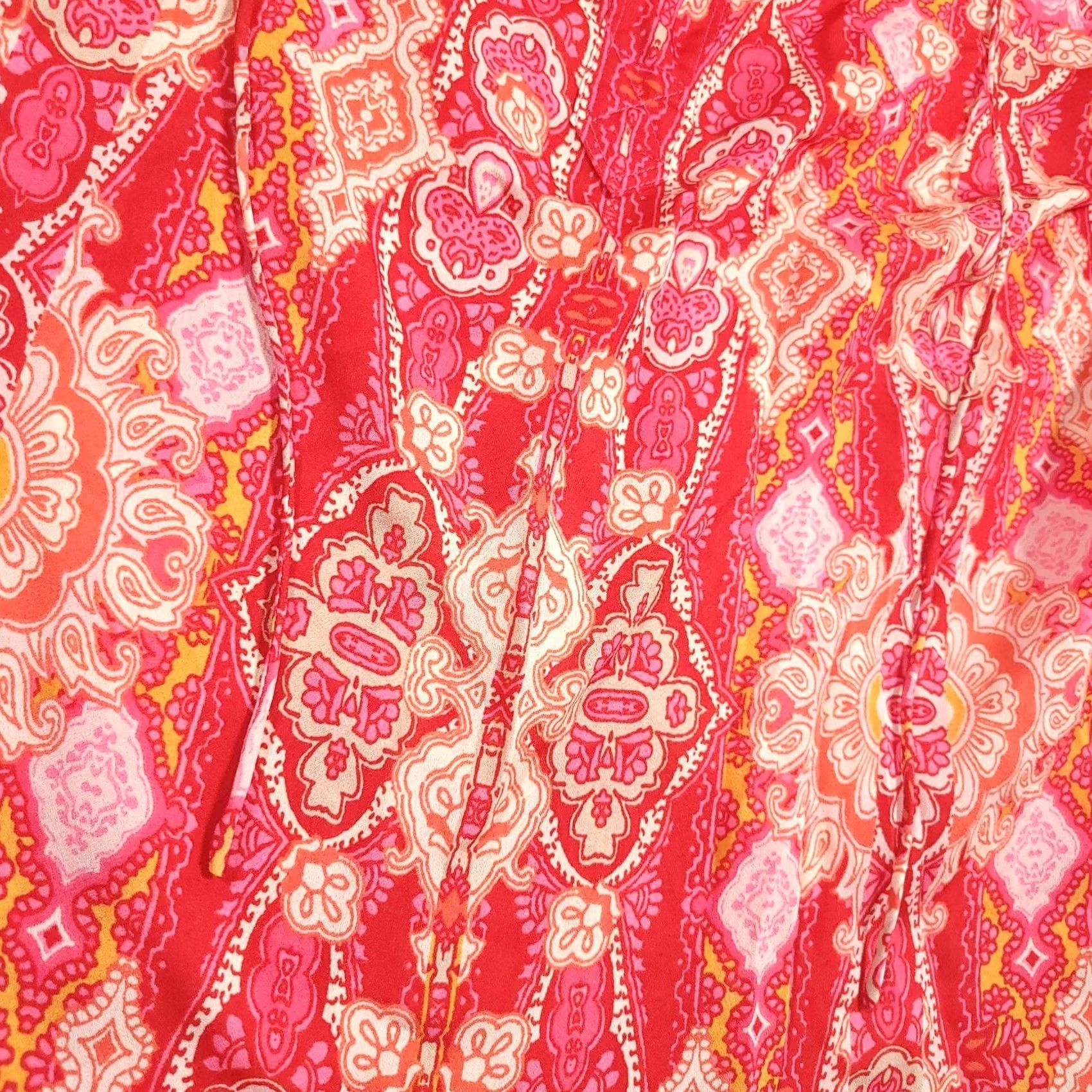 Liz Claiborne Liz Claiborne Shirt Women's Small Pink Polyester Short Sleeve V Neck Tie Front Blouse Size S / US 4 / IT 40 - 4 Thumbnail