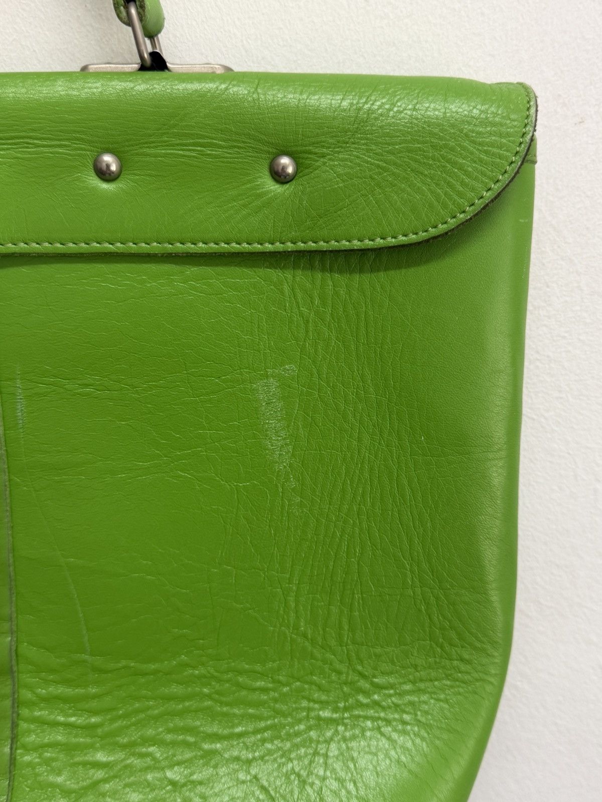 Comme des Garcons Comme des Garçons Green Leather Flap Handbag" Size ONE SIZE - 6 Thumbnail