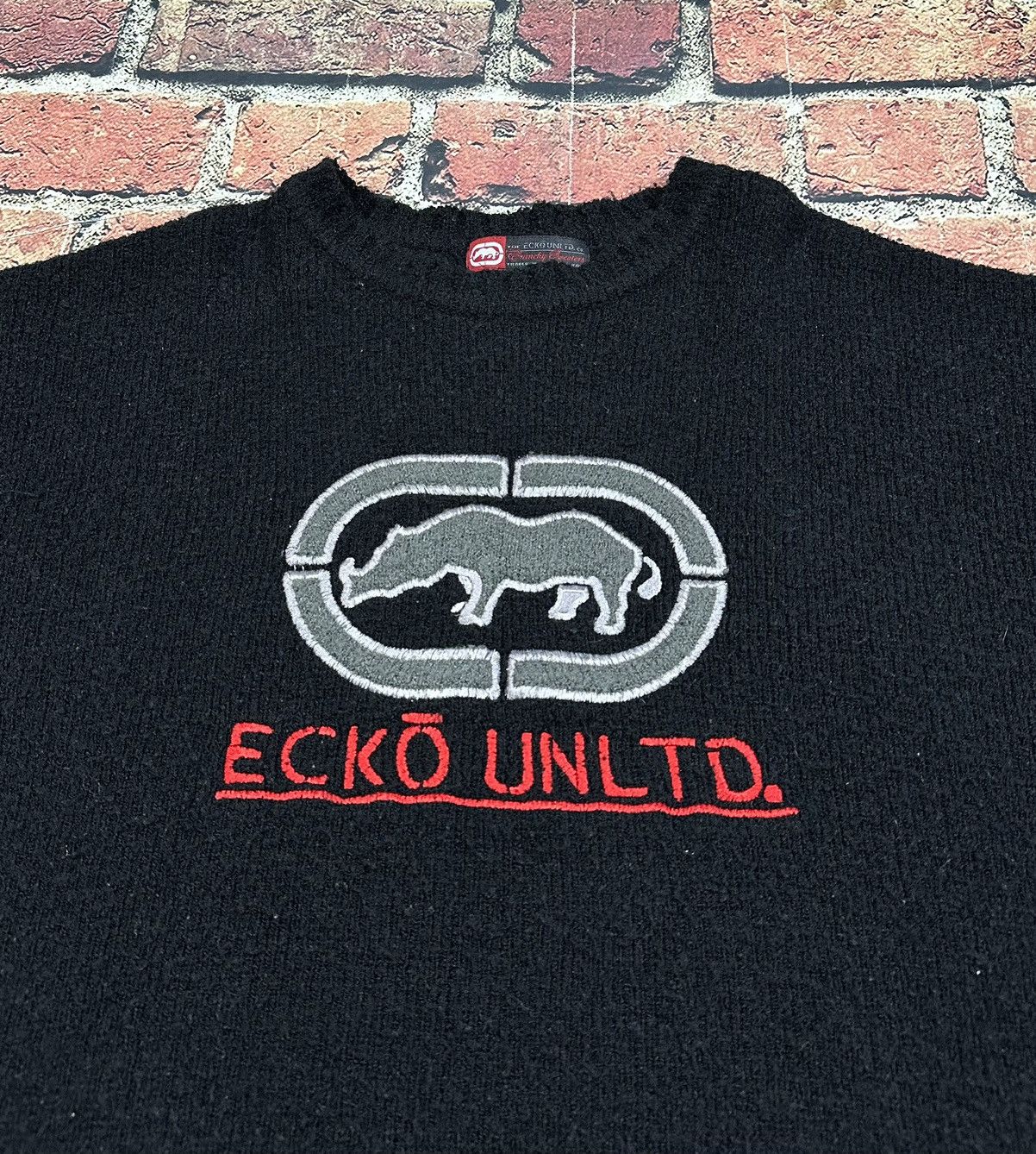 Ecko Unltd. Vintage Ecko Unltd Knit Sweater Logo Y2K Hip Hop Black Size US XL / EU 56 / 4 - 5 Thumbnail