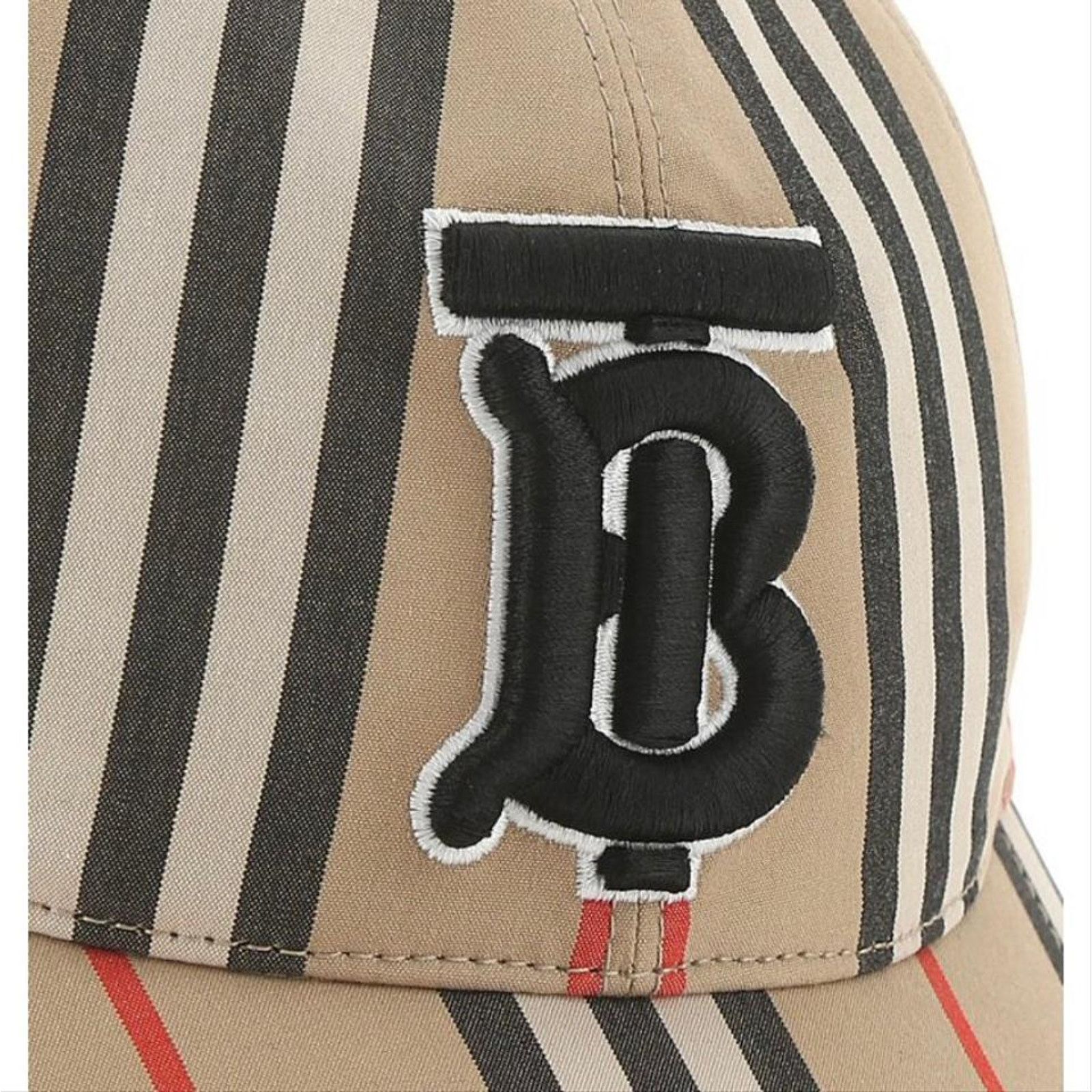 Burberry TB logo appliqued nova check stripe baseball hat cap Size ONE SIZE - 4 Thumbnail
