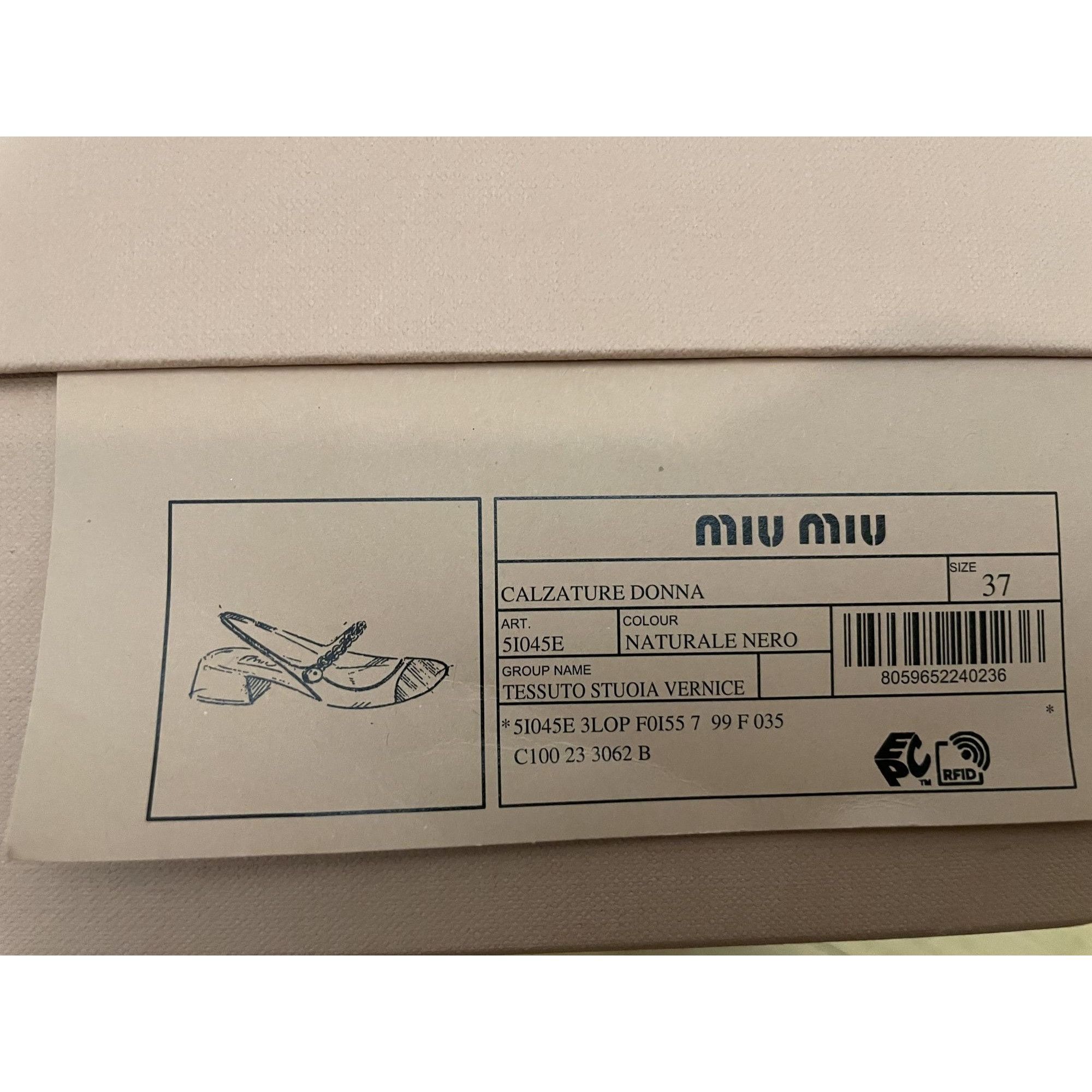Miu Miu Miu Miu Tan/black Patent Leather And Raffia Slingback Pumps Size US 7 / IT 37 - 10 Thumbnail