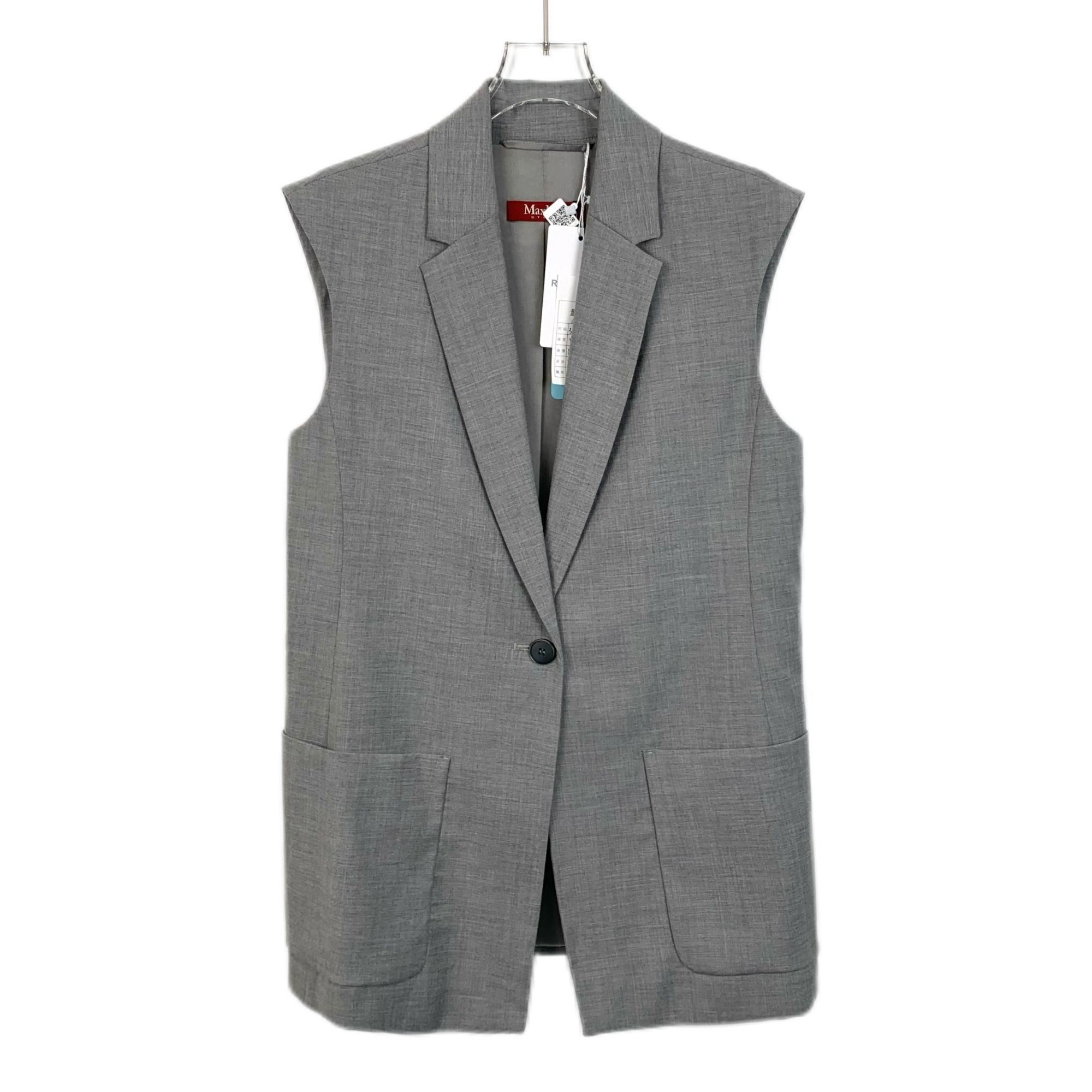 Max Mara Max Mara Womens Wool Blend Sleeveless Long Blazer Vest Gray Size XS / US 0-2 / IT 36-38 - 1 Thumbnail