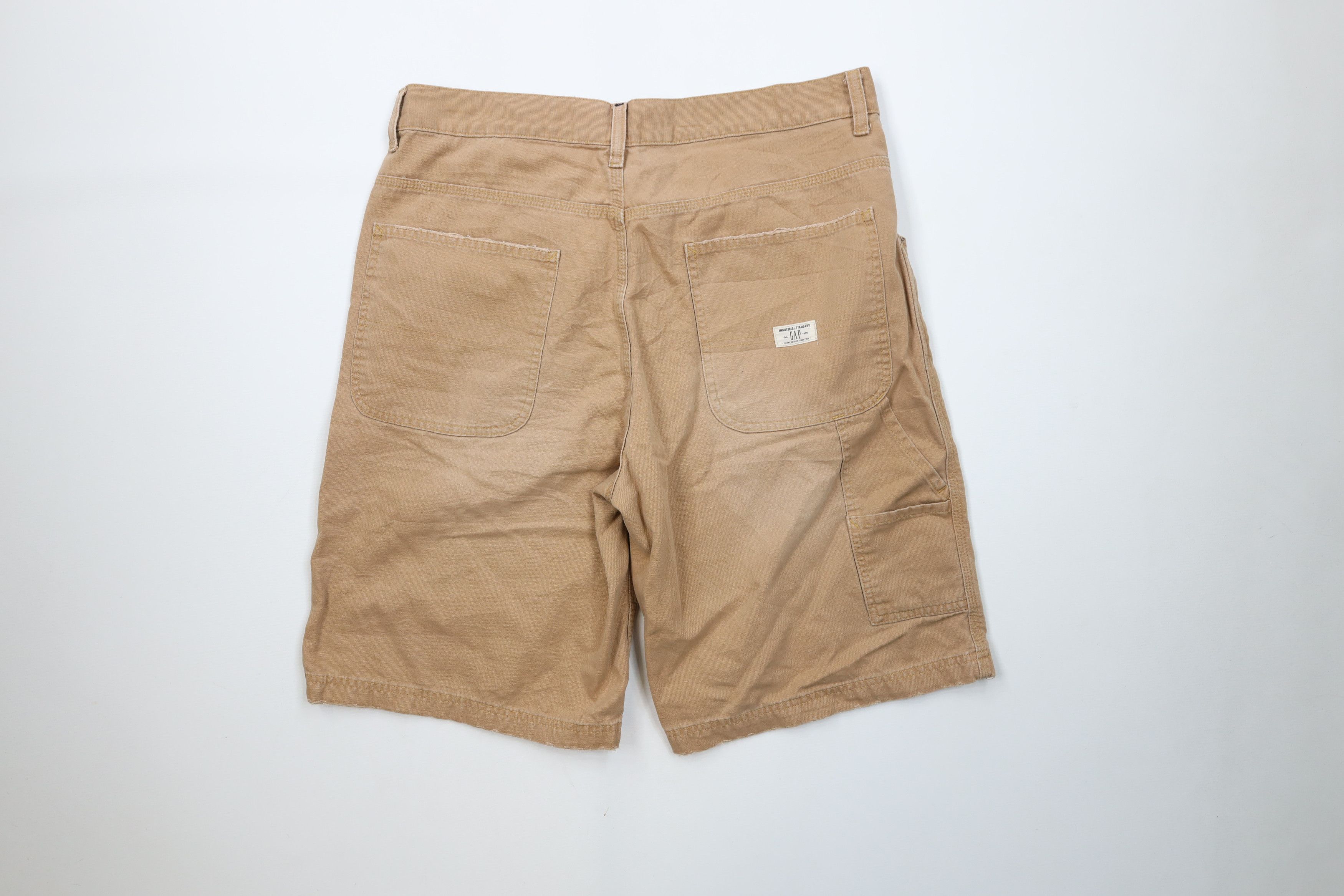Gap × Vintage Vintage 90s Y2K Gap Carpenter Canvas Shorts Brown Cotton Size US 34 / EU 50 - 11 Thumbnail