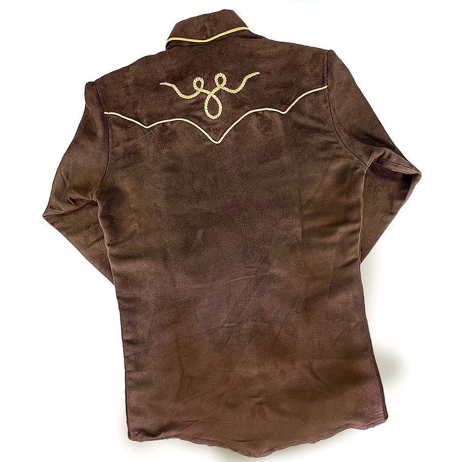 Other Brooks & Dunn Brown Microsuede Shirt w Yellow Rope Trim Size US S / EU 44-46 / 1 - 4 Thumbnail