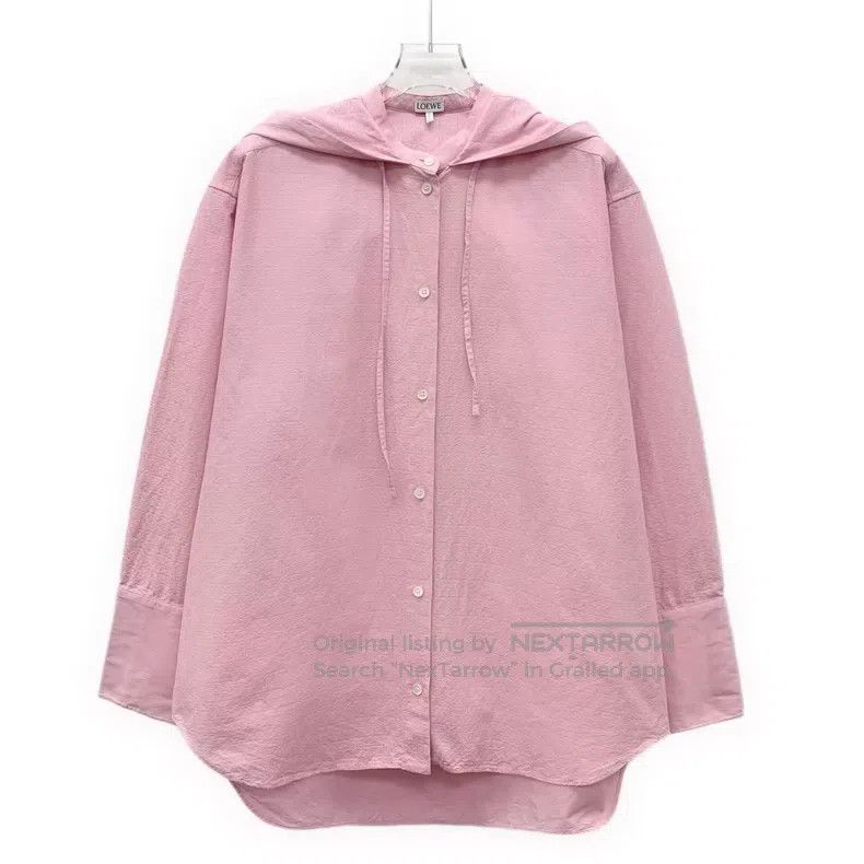 Loewe Loewe 2022 Pink Logo Subtle Pattern Full Print Cotton Hood Size XXS / US 00 / IT 34 - 1 Thumbnail