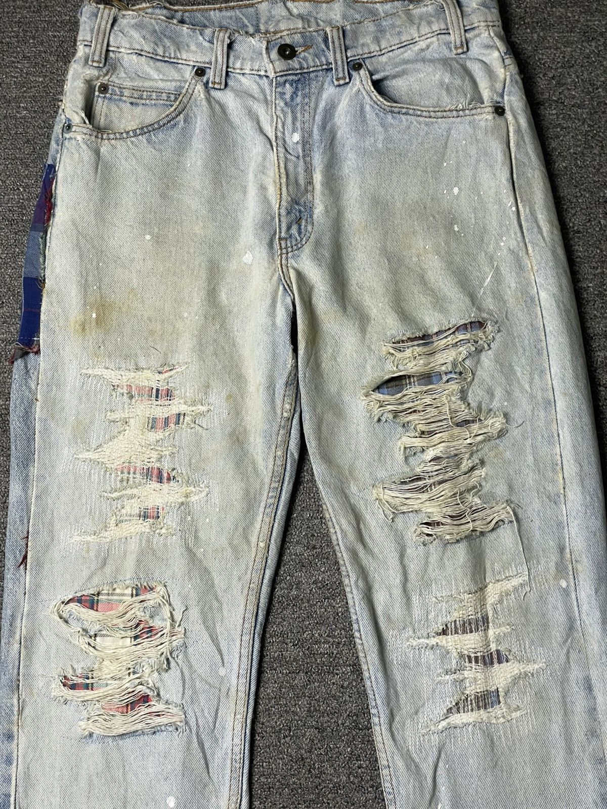 Japanese Brand × Vintage Japanese Brand Custom Patchwork Ripped Jeans (104) Size US 31 - 4 Thumbnail