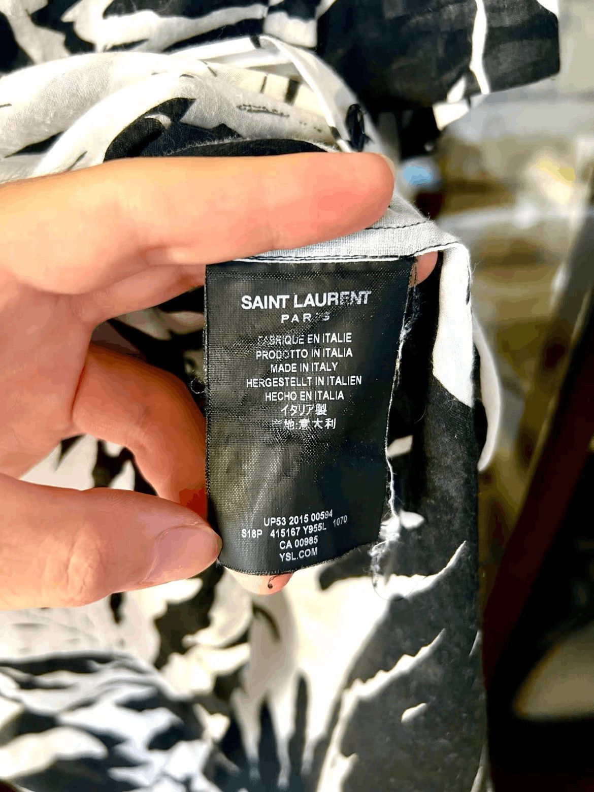 Saint Laurent Paris Sz 37 Saint Laurent Paris 16SS Palm Tree Shirt-2507 Size US S / EU 44-46 / 1 - 9 Thumbnail