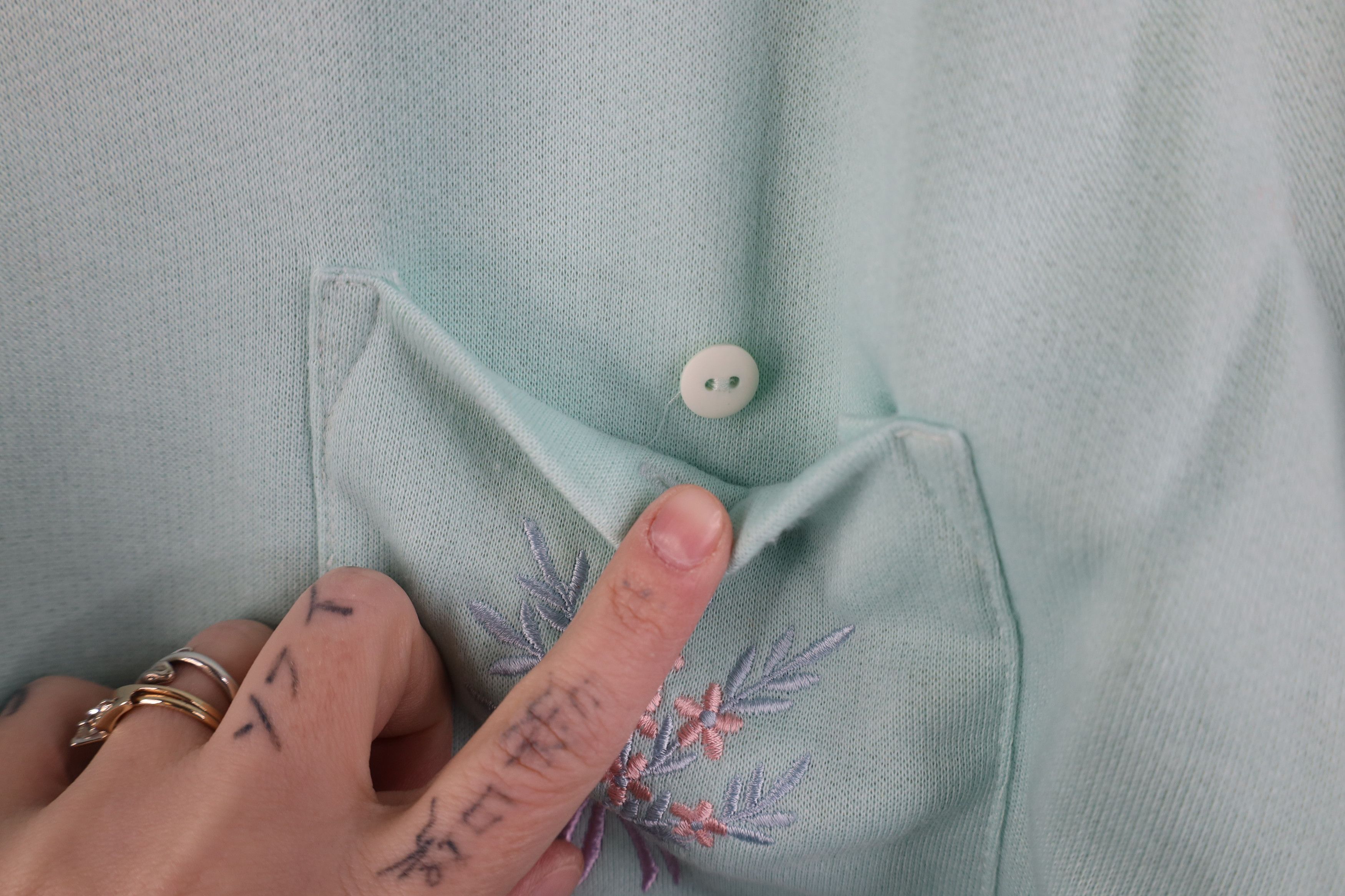 Vintage Vintage 90s Streetwear Flower Layered Sweatshirt Blue Size L / US 10 / IT 46 - 5 Thumbnail