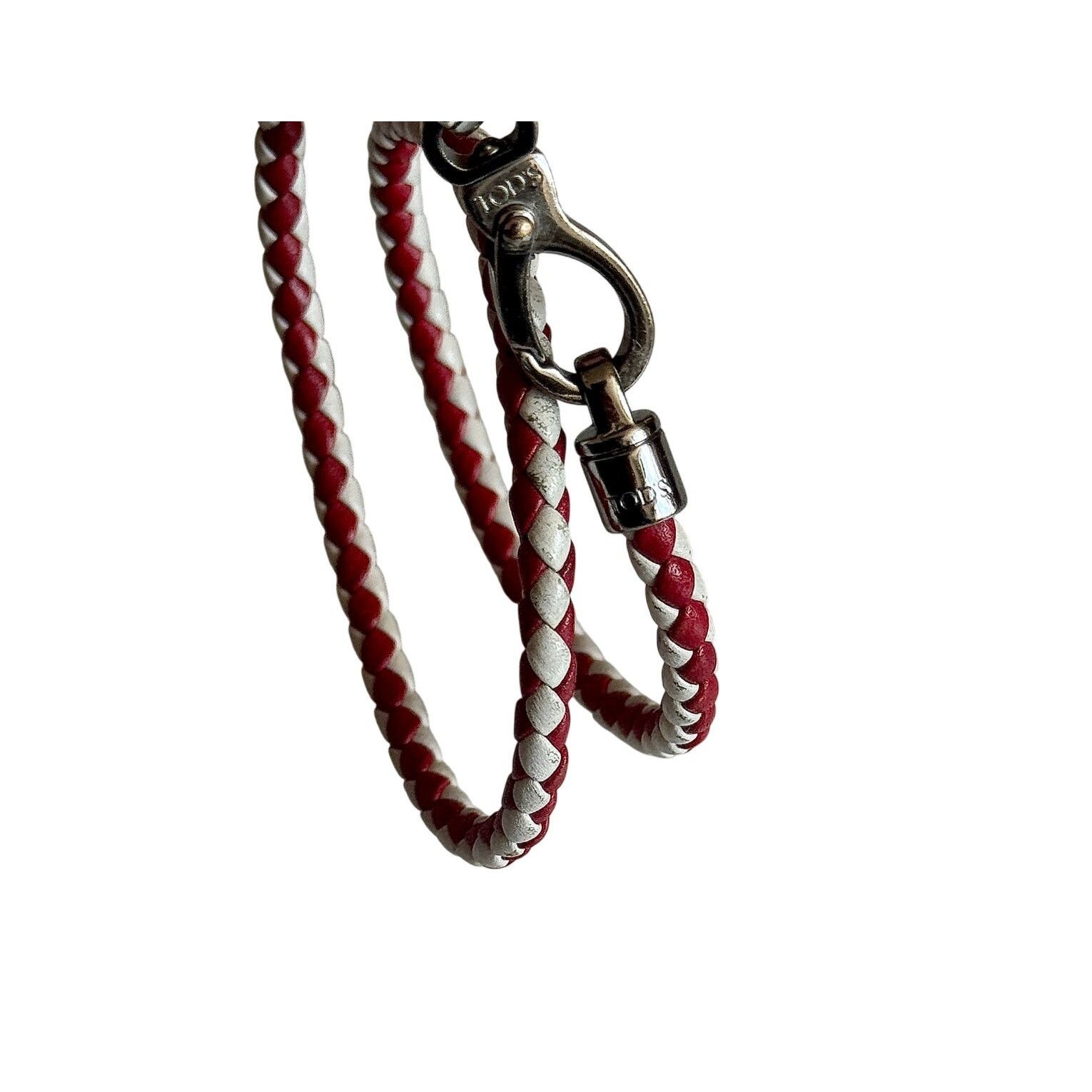 Tod's Tod's Mycolors Bicolor Woven Leather Silver Bracelet Size ONE SIZE - 2 Thumbnail