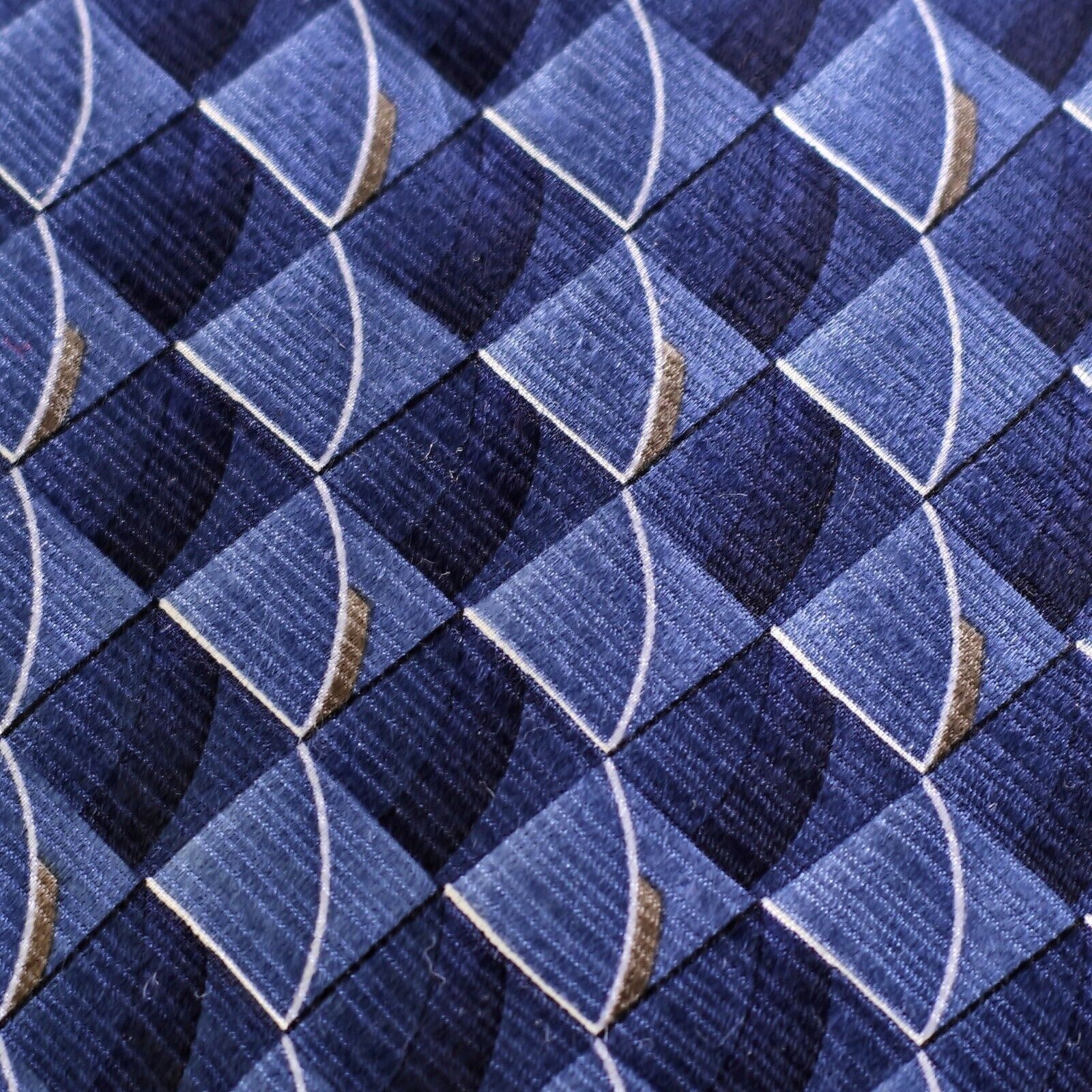 Arrow Arrow Blue Abstract Geometric Metallic Sheen Print Silk Tie Size ONE SIZE - 2 Thumbnail