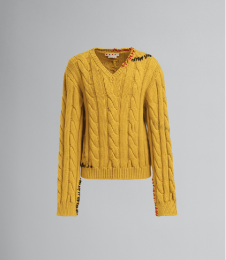 image of Marni O1W1Db10224 Sweater In Yellow, Men's (Size XL)