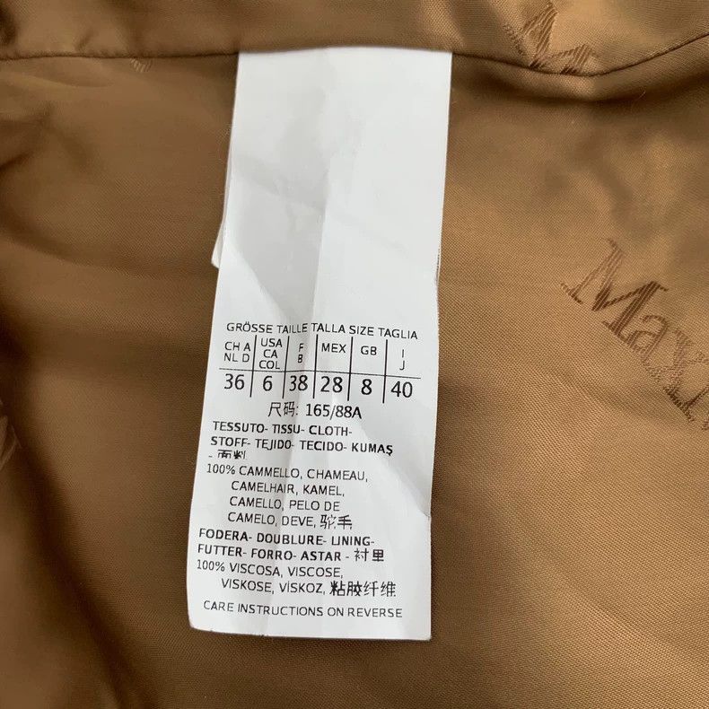 Max Mara Max Mara Long Sleeve Belted Coat in Dark Brown Camel Hair Size XXS / US 00 / IT 34 - 7 Thumbnail