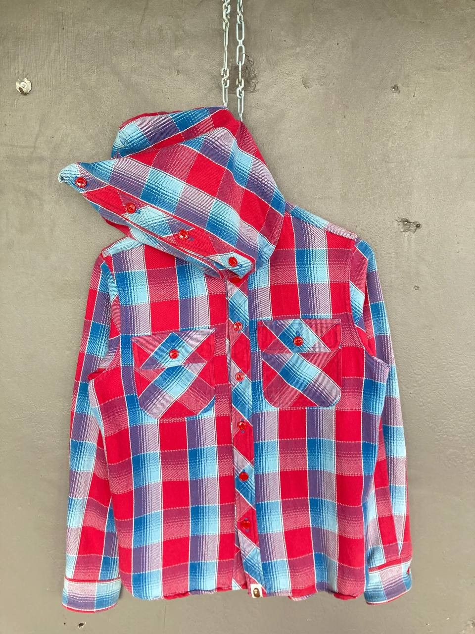 Bape Bape Flannel Check Hoodie Size US S / EU 44-46 / 1 - 1 Thumbnail