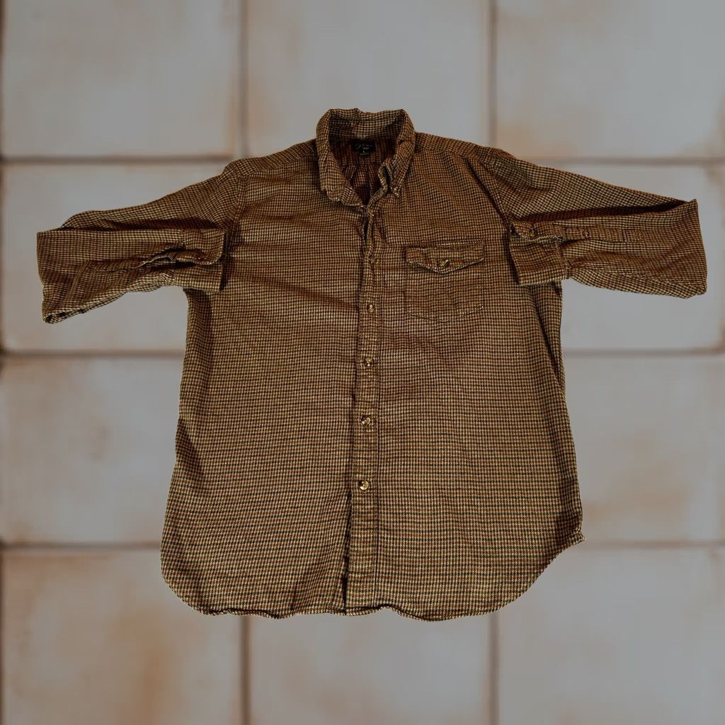 J.Crew J.Crew Button-Up Flannel Shirt Mens Large Brown Check Cashmere Blend Long Sleeve Size US L / EU 52-54 / 3 - 1 Thumbnail