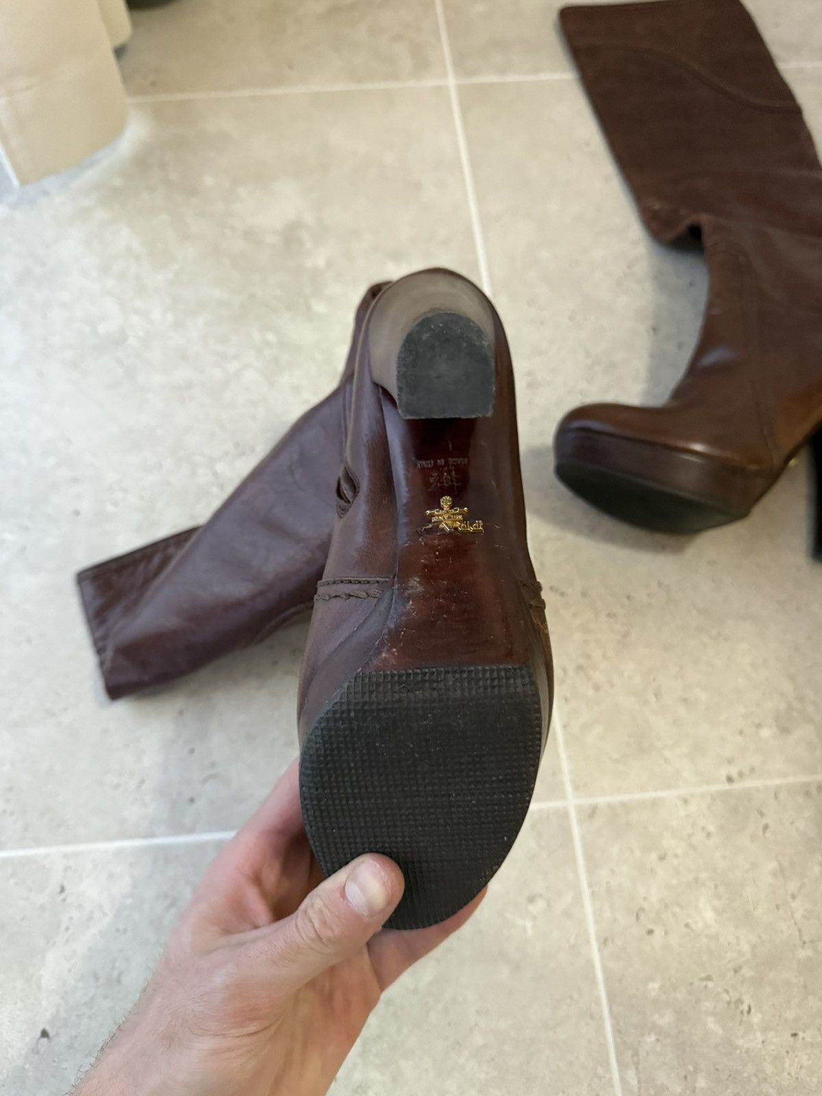 Prada Prada Leather Boots Brown Size US 8 / IT 38 - 10 Thumbnail
