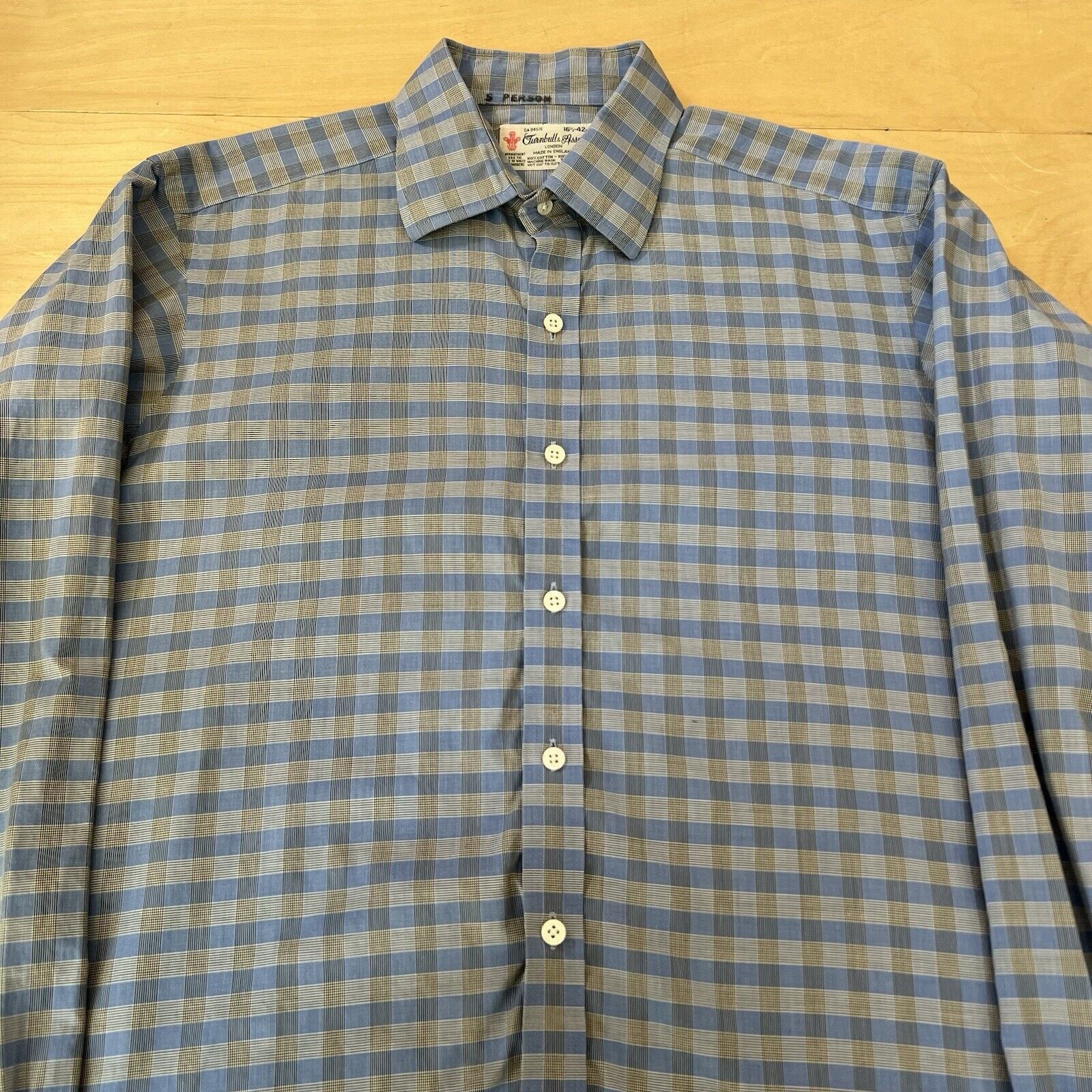 Turnbull & Asser × Vintage Turnball & Asser Shirt 16.5 Blue Gray Striped Long Sleeve Size US XL / EU 56 / 4 - 3 Thumbnail