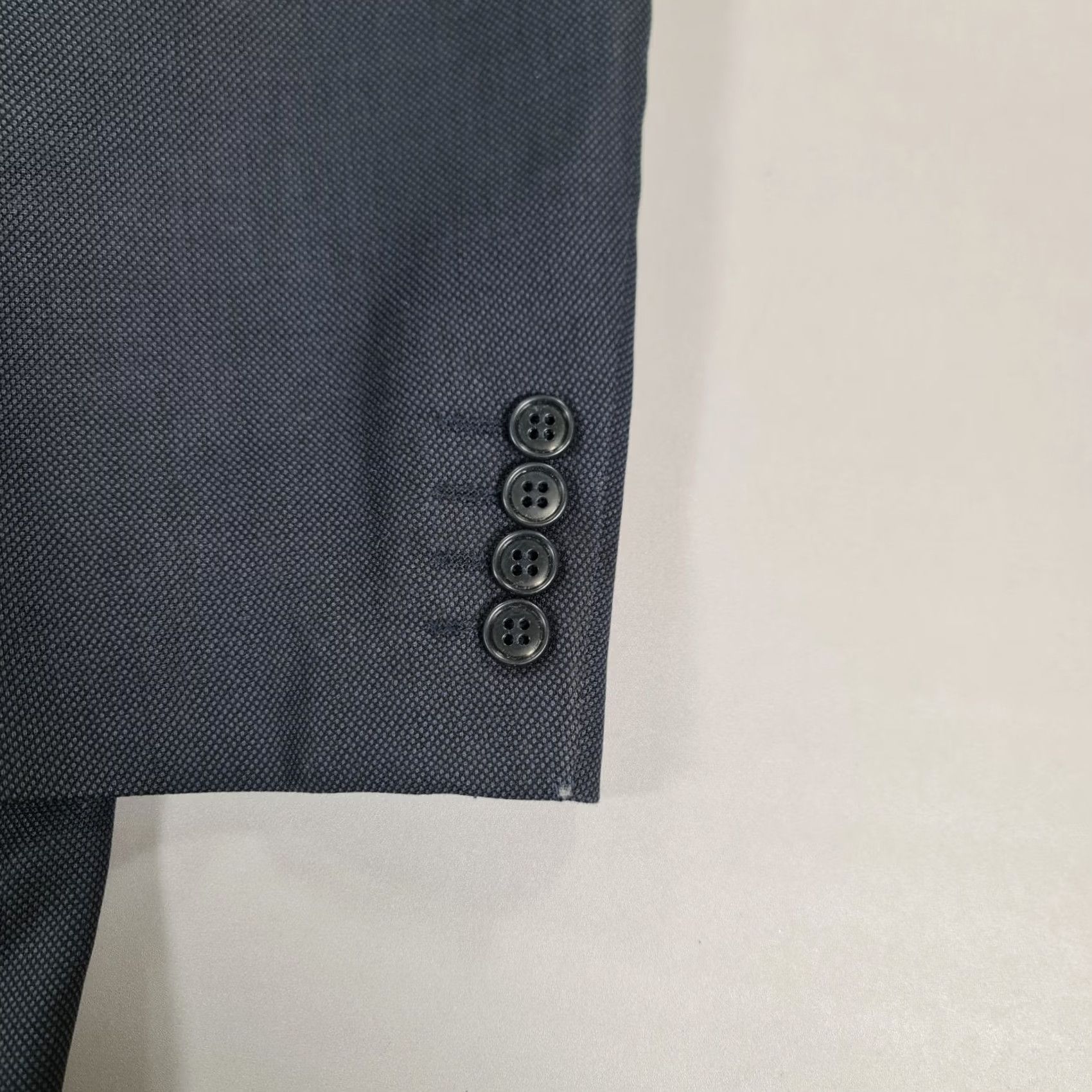 Vintage John Lewis Mens Navy Blue Suit Jacket 40 Short 100% Wool Blazer Classic Fit Size 40R - 2 Thumbnail