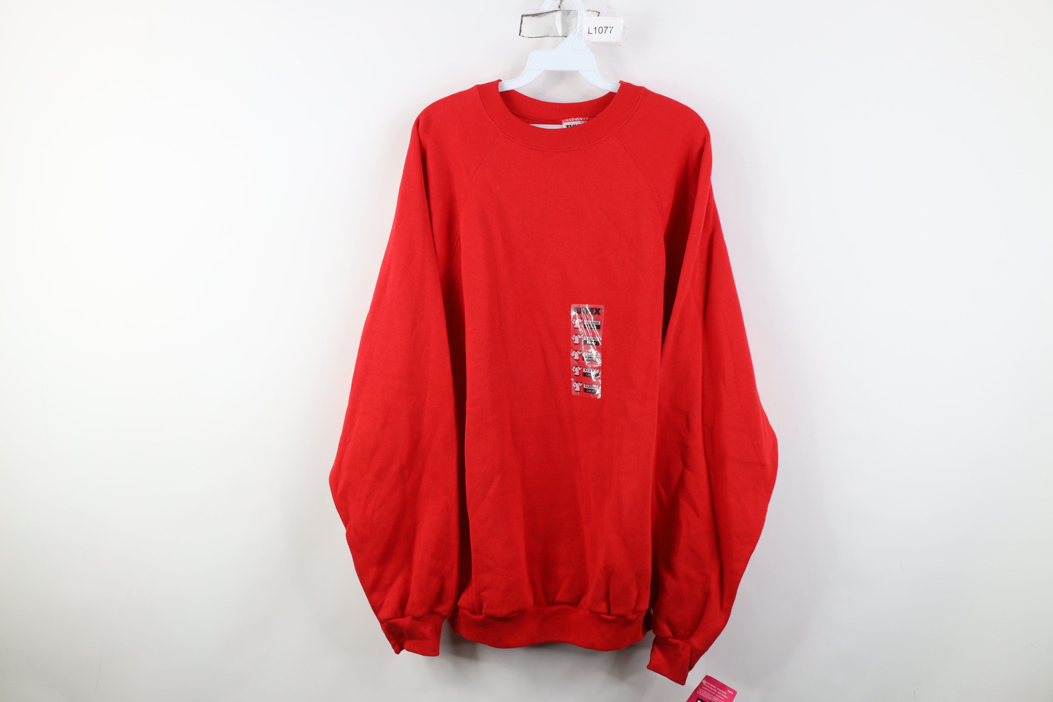 Vintage Deadstock Vintage 90s Streetwear Crewneck Sweatshirt Red USA Size XL / US 12-14 / IT 48-50 - 1 Thumbnail
