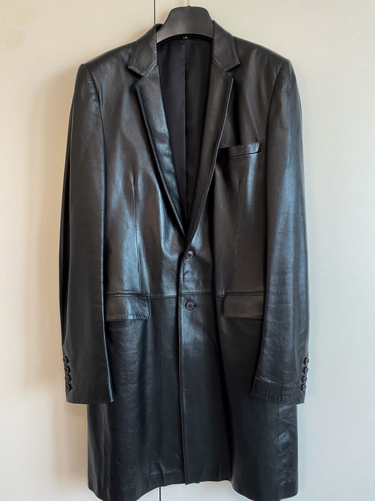 image of Ss03 “Follow Me” Leather Coat Lambskin Dior Homme in Black, Men's (Size Medium)