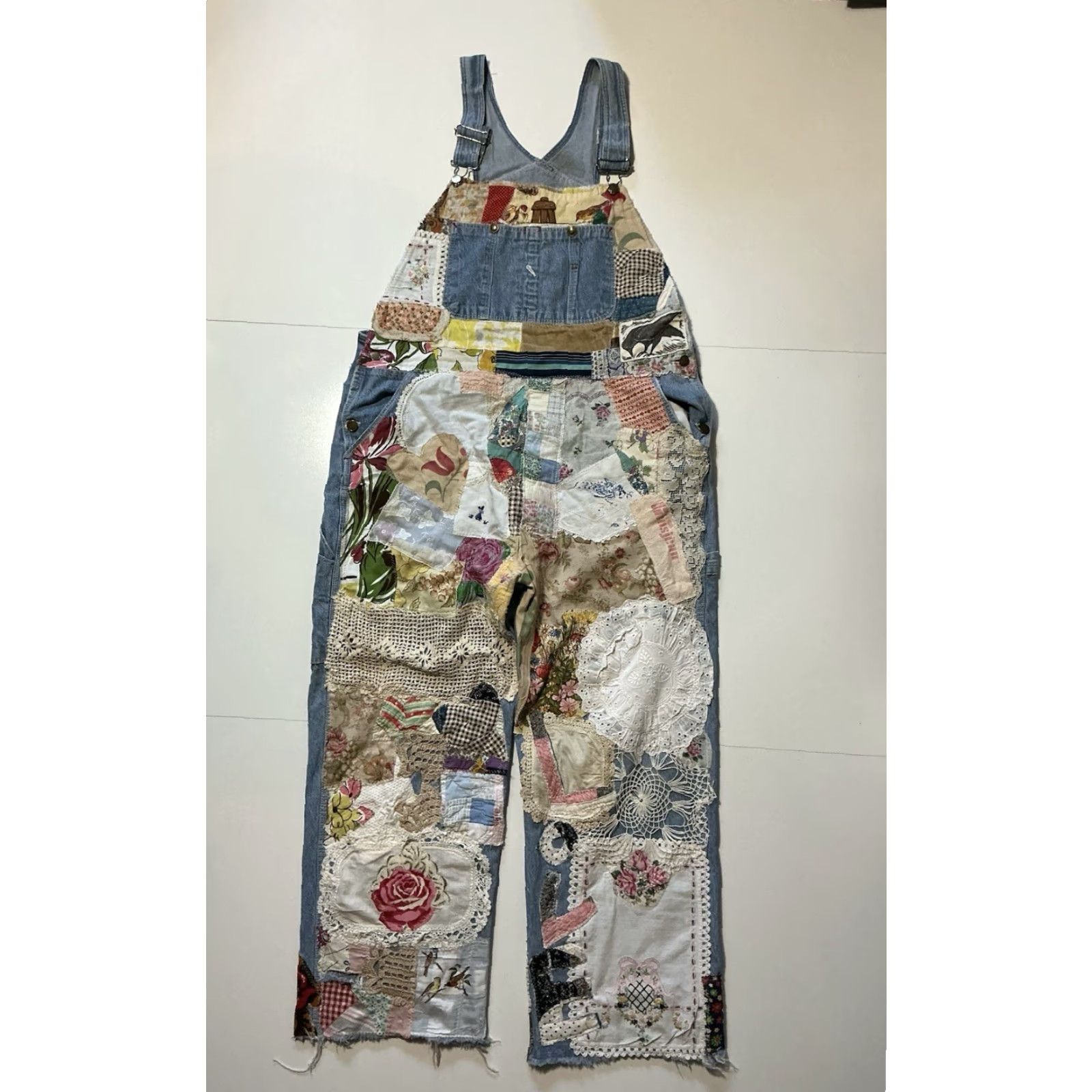 Vintage VINTAGE Jeans Overalls Patchwork Denim OOAK Reworked Upcycled 1Of1 Denim Jean Overalls Mens Regular 40 Blue 28 in 11 in Patchwork 40 Inches Waist 1Of1 Size US 40 / EU 56 - 2 Thumbnail