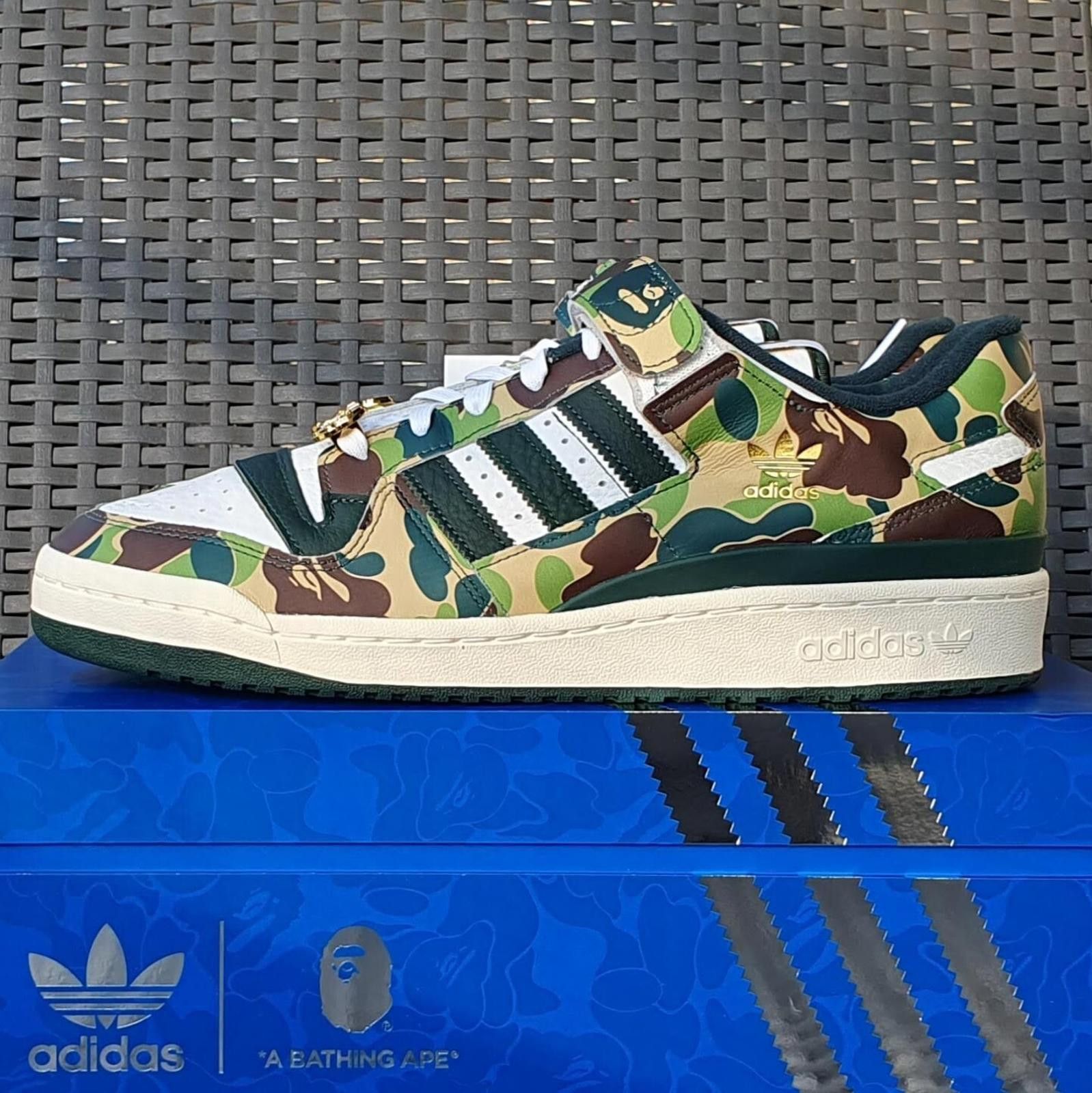 Adidas Mens Adidas Forum 84 Low 'Bape 30th Anniv Green Camo' US11.5 Size US 11.5 / EU 44-45 - 1 Thumbnail