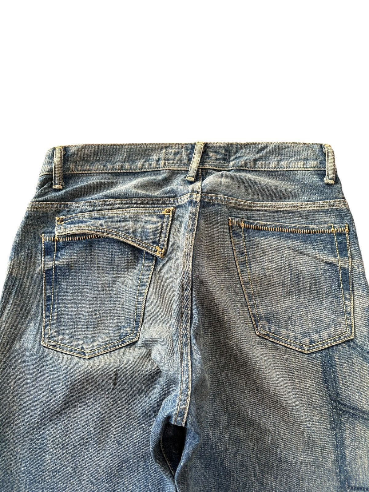 Japanese Brand Vintage Japanese Brand Bleach Sashiko Distressed Flare Jeans Size US 32 / EU 48 - 4 Thumbnail