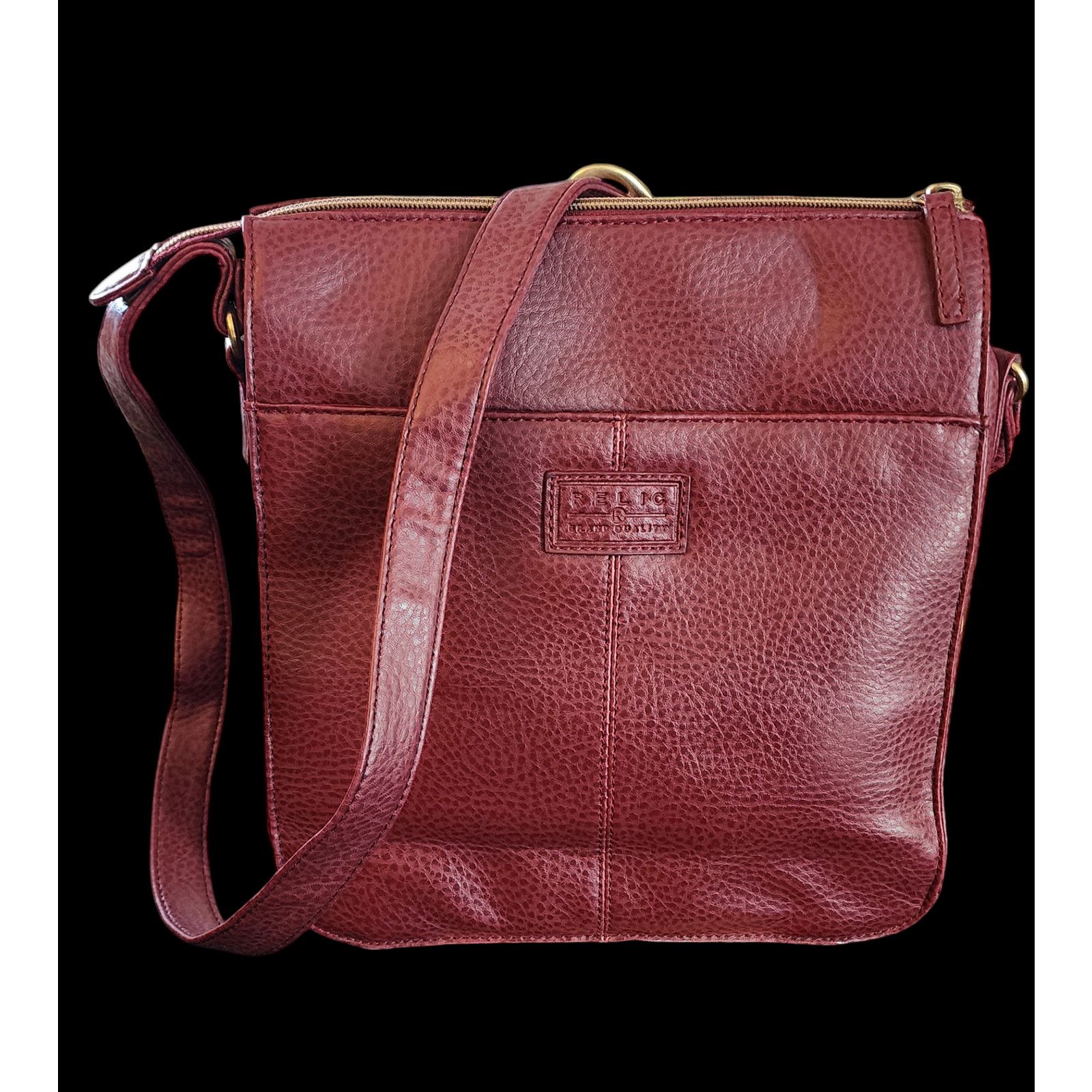 Relic Relic Burgandy Leather Shoulder Bag with Adjustable Strap Size ONE SIZE - 1 Thumbnail