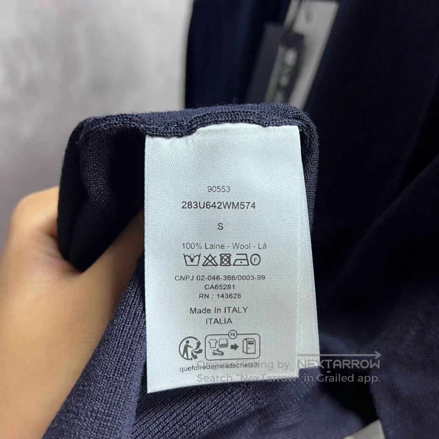 Dior Dior Dark Blue Embroidered Crewneck Knit Sweater. Size US M / EU 48-50 / 2 - 6 Thumbnail