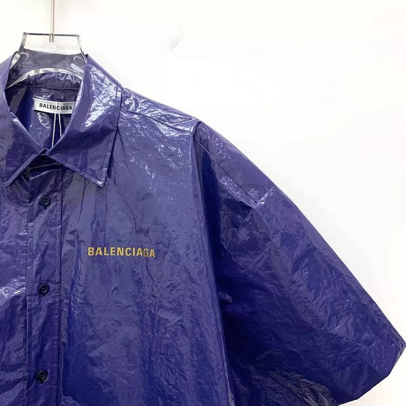 Balenciaga Balenciaga Blue Logo Short Sleeve Shirt-2505 Size XS / US 0-2 / IT 36-38 - 3 Thumbnail