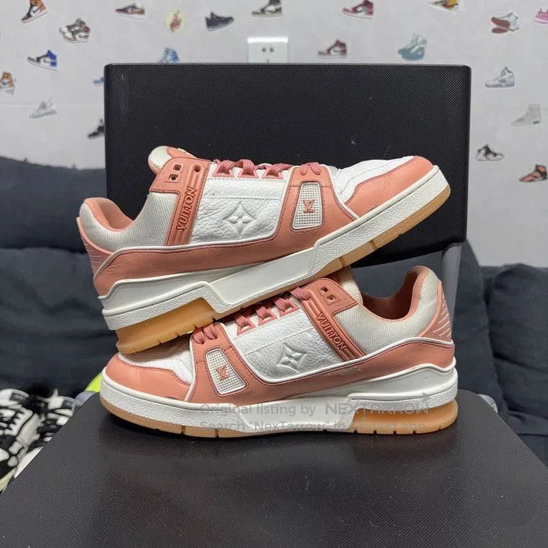 Louis Vuitton Louis Vuitton Trainer Low Top Sneakers in Peach . Size US 8.5 / EU 41-42 - 7 Thumbnail