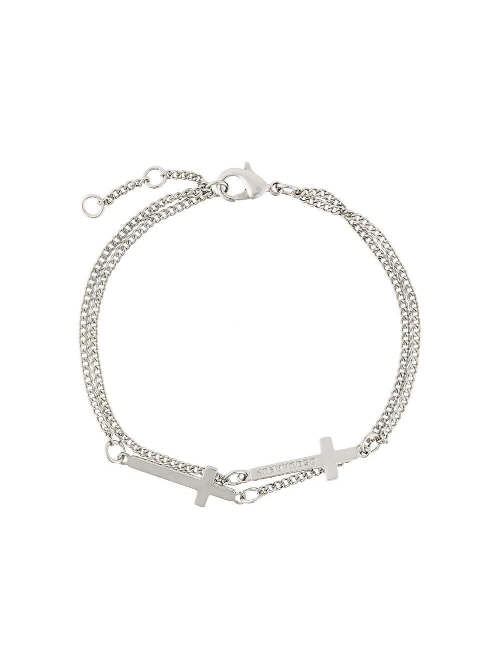 Dsquared2 Dsquared2 Silver Double Cross Bracelet Size ONE SIZE - 3 Thumbnail